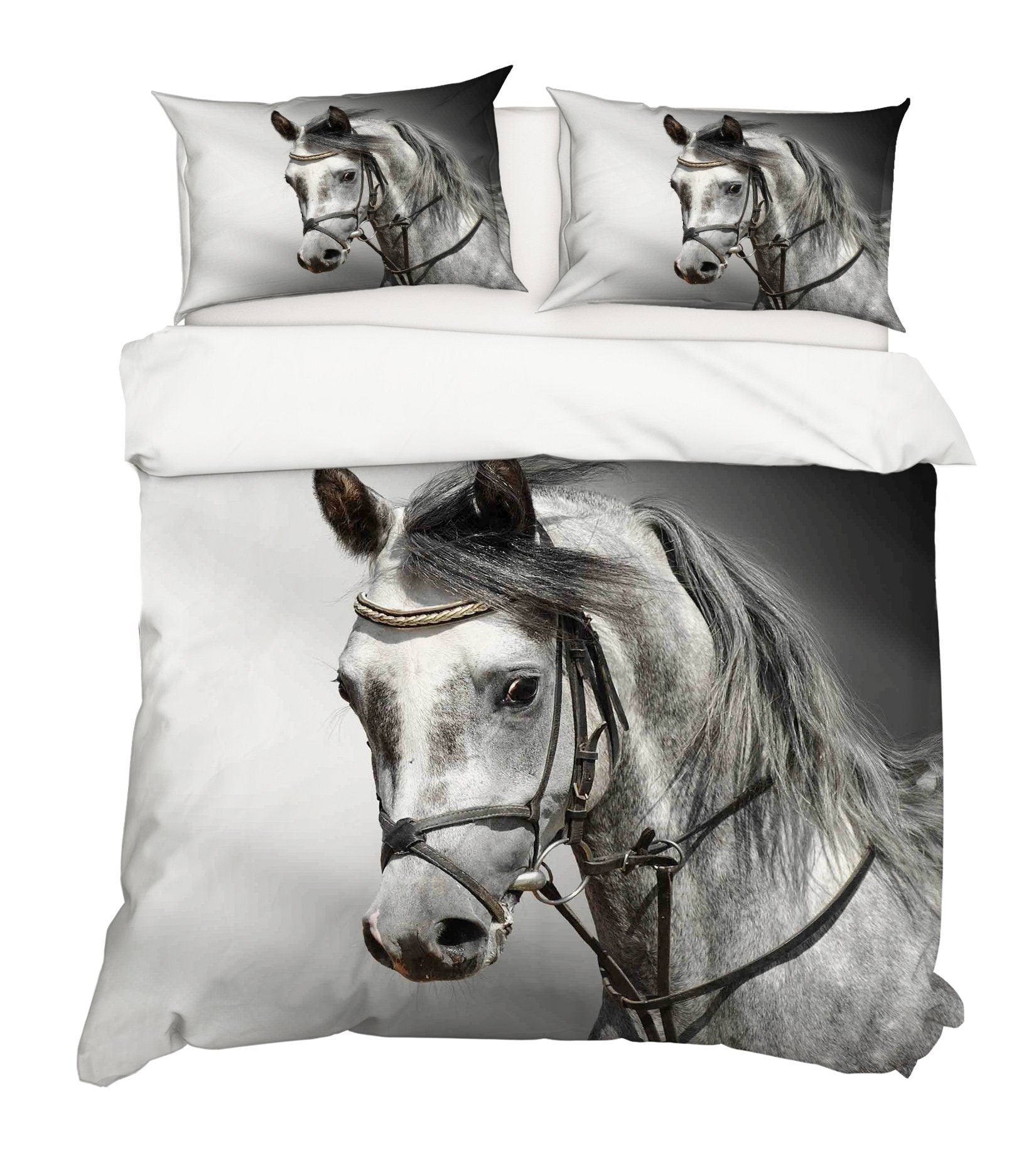3D White Horse 191 Bed Pillowcases Quilt Wallpaper AJ Wallpaper