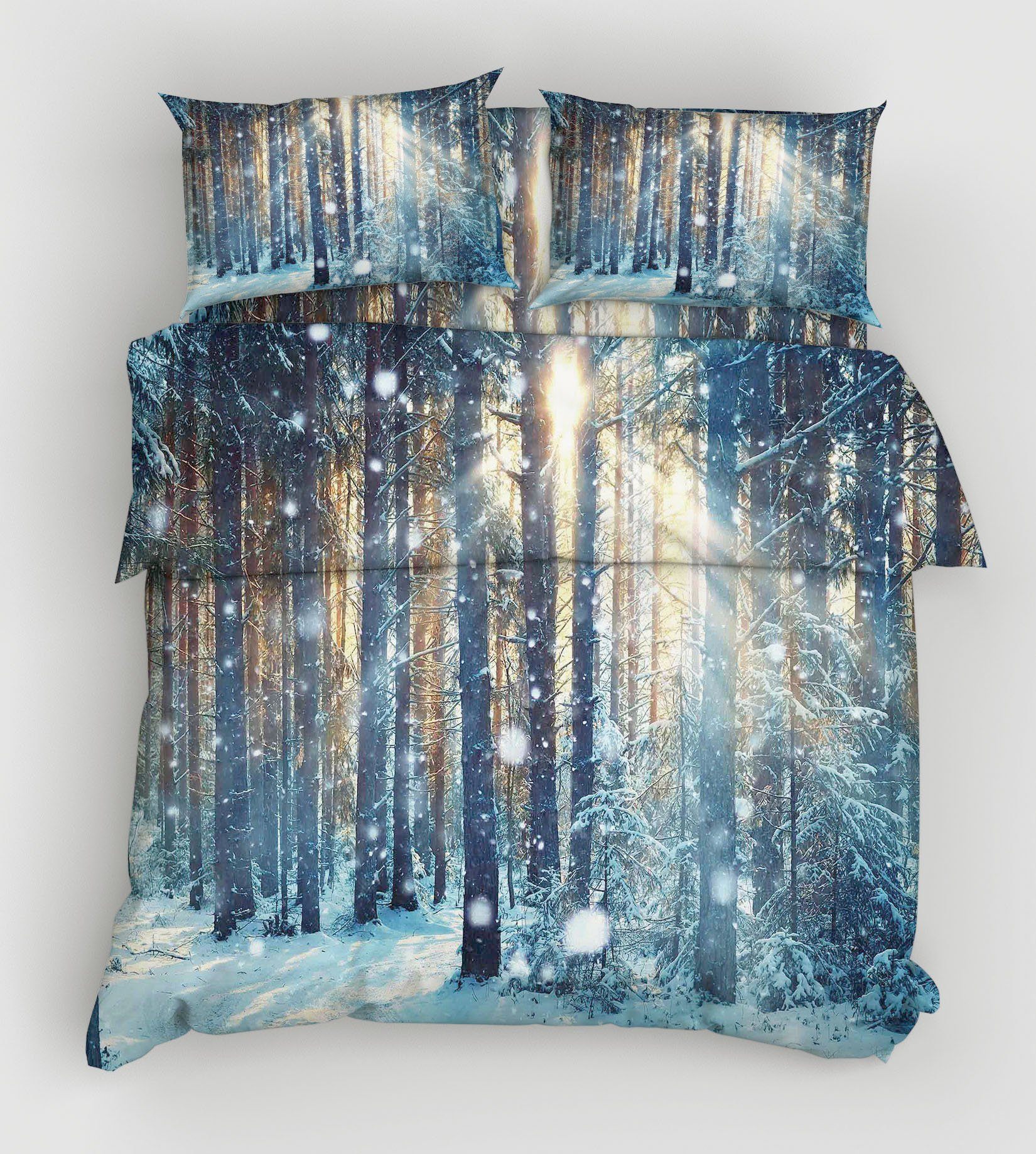 3D Snowing Forest 59 Bed Pillowcases Quilt Wallpaper AJ Wallpaper