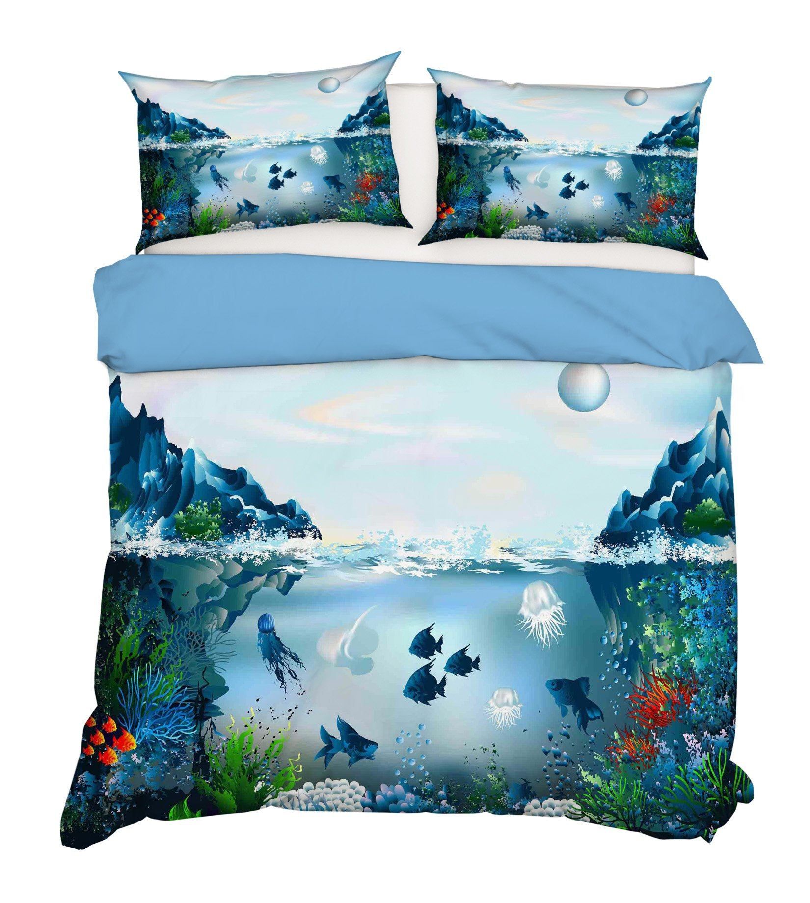 3D Submarine Fish 075 Bed Pillowcases Quilt Wallpaper AJ Wallpaper