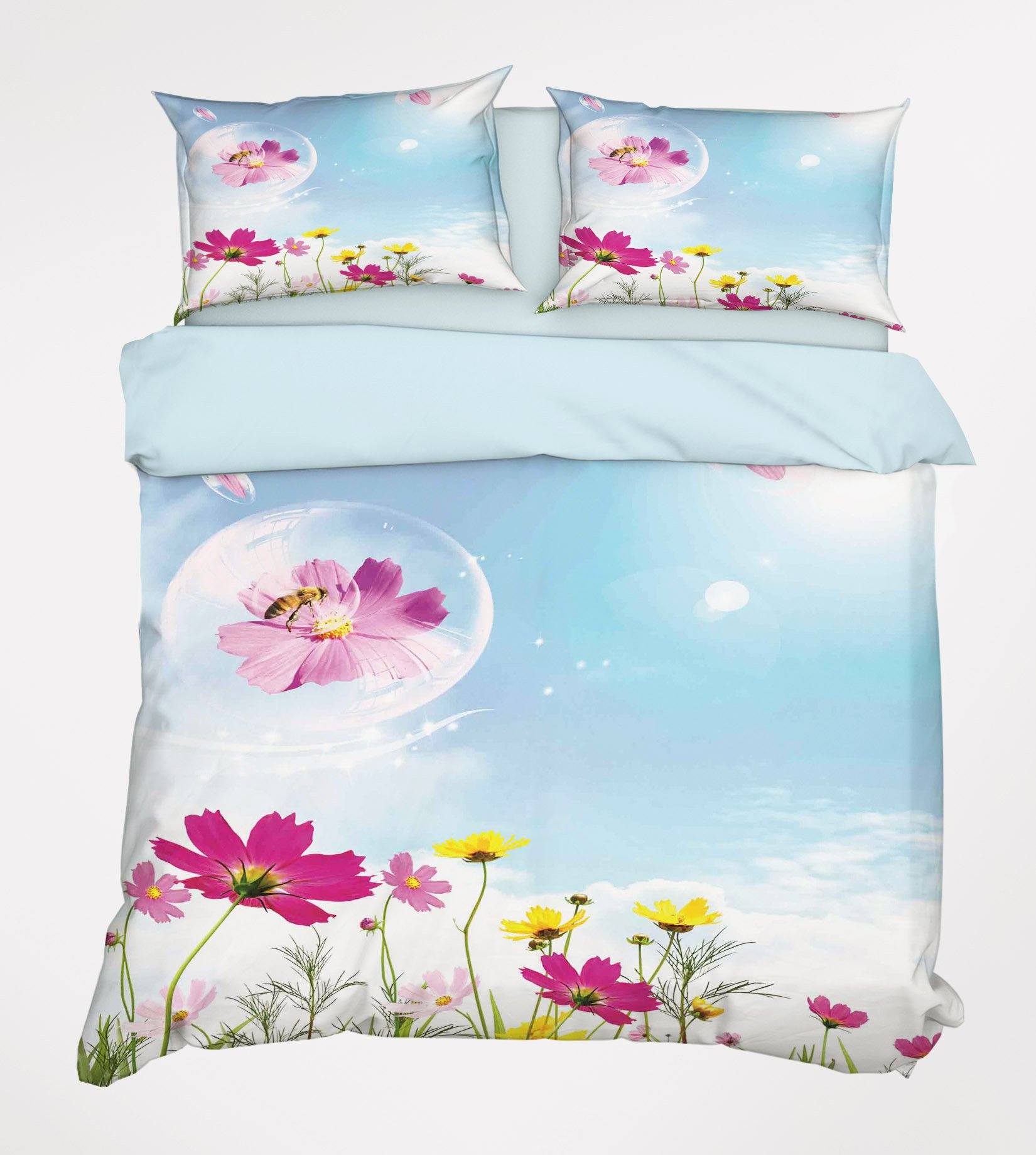 3D Flying Flowers 133 Bed Pillowcases Quilt Wallpaper AJ Wallpaper