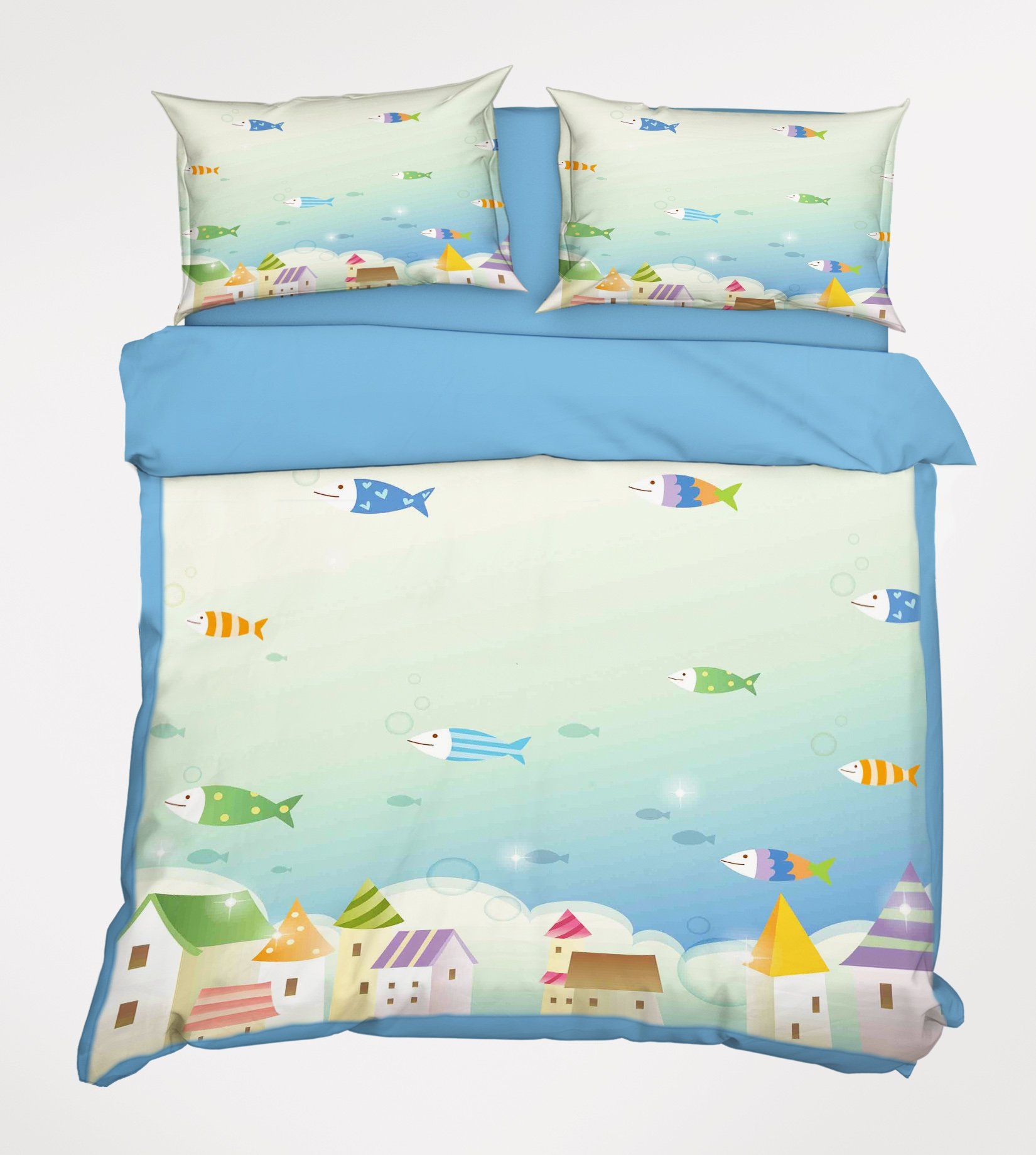 3D Undersea City 110 Bed Pillowcases Quilt Wallpaper AJ Wallpaper