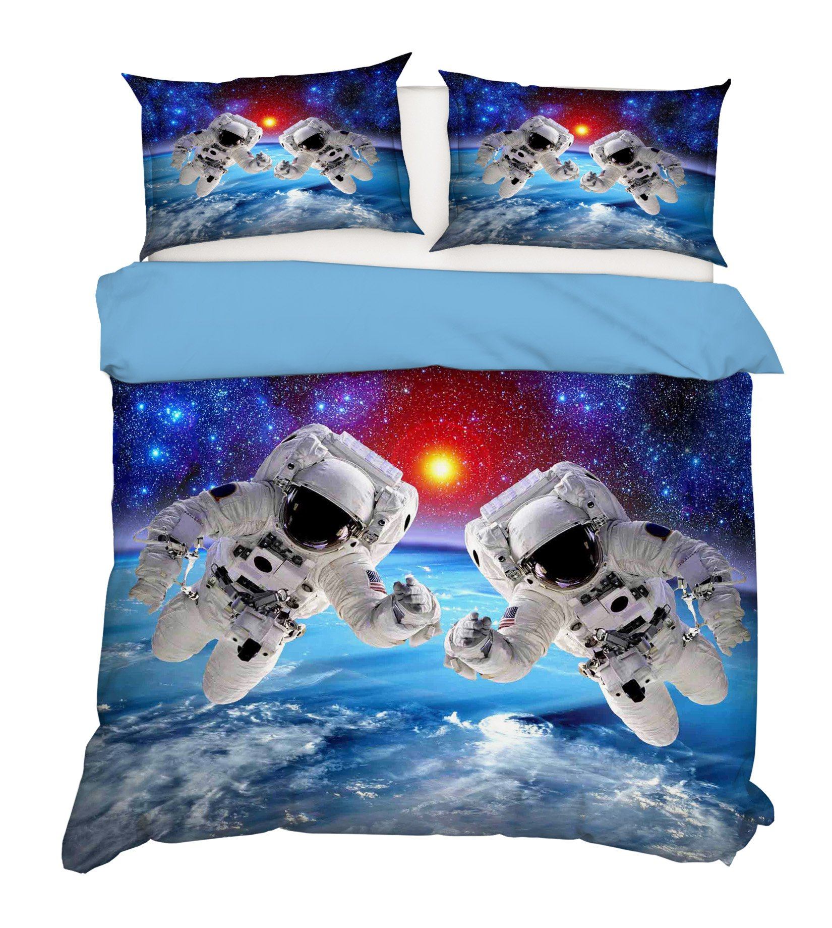 3D Astronauts Flying 147 Bed Pillowcases Quilt Wallpaper AJ Wallpaper