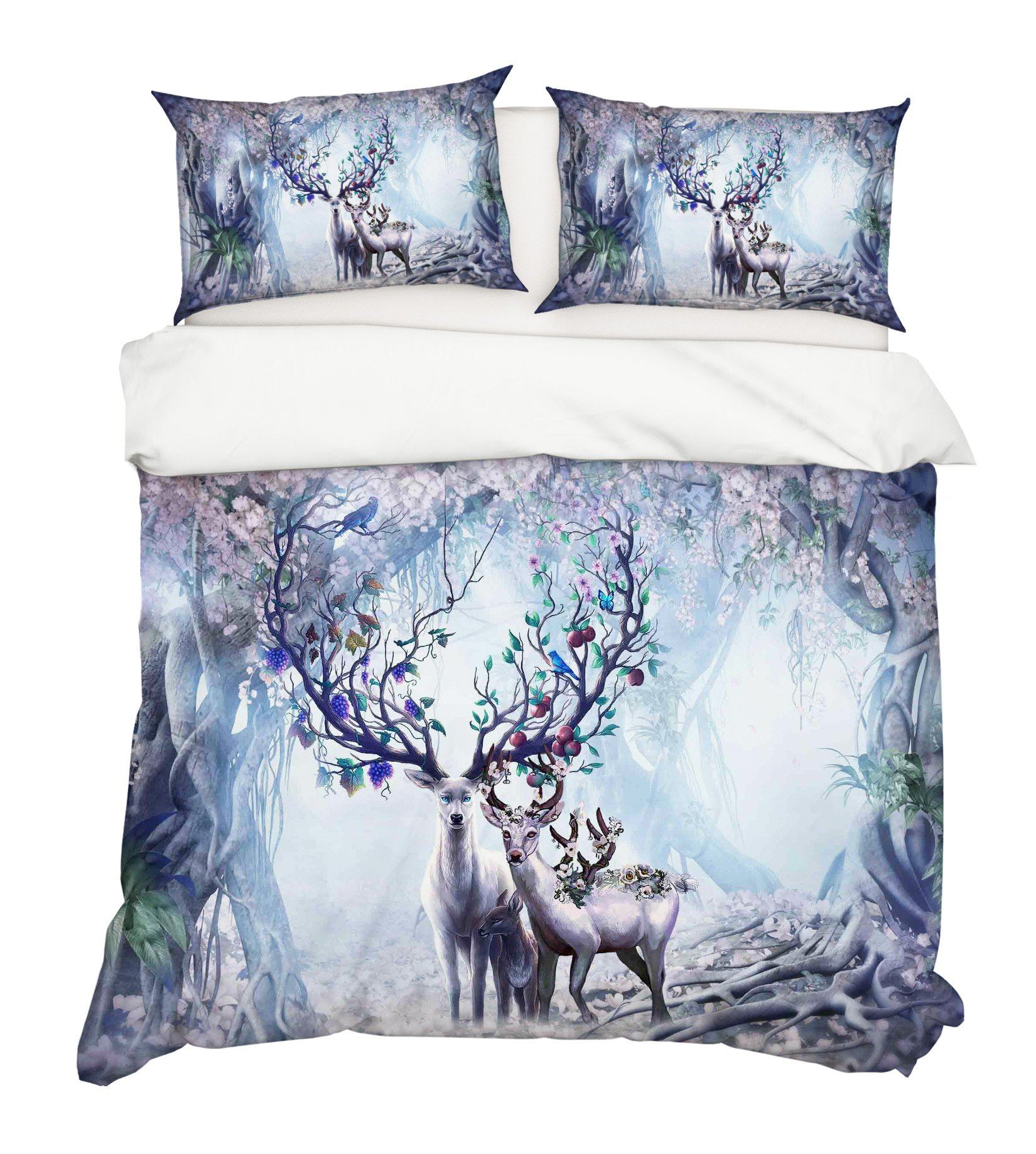 3D Forest Elk 121 Bed Pillowcases Quilt Wallpaper AJ Wallpaper