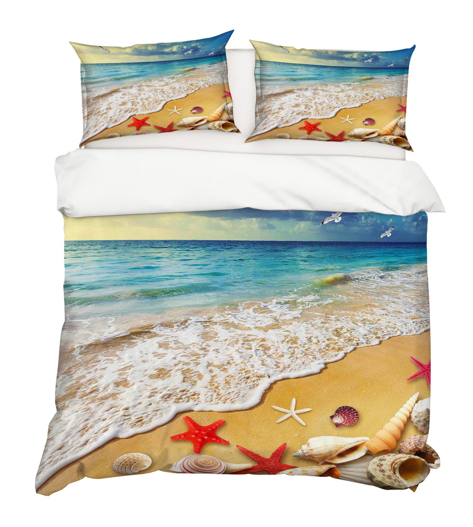 3D Beach Starfish 212 Bed Pillowcases Quilt Wallpaper AJ Wallpaper