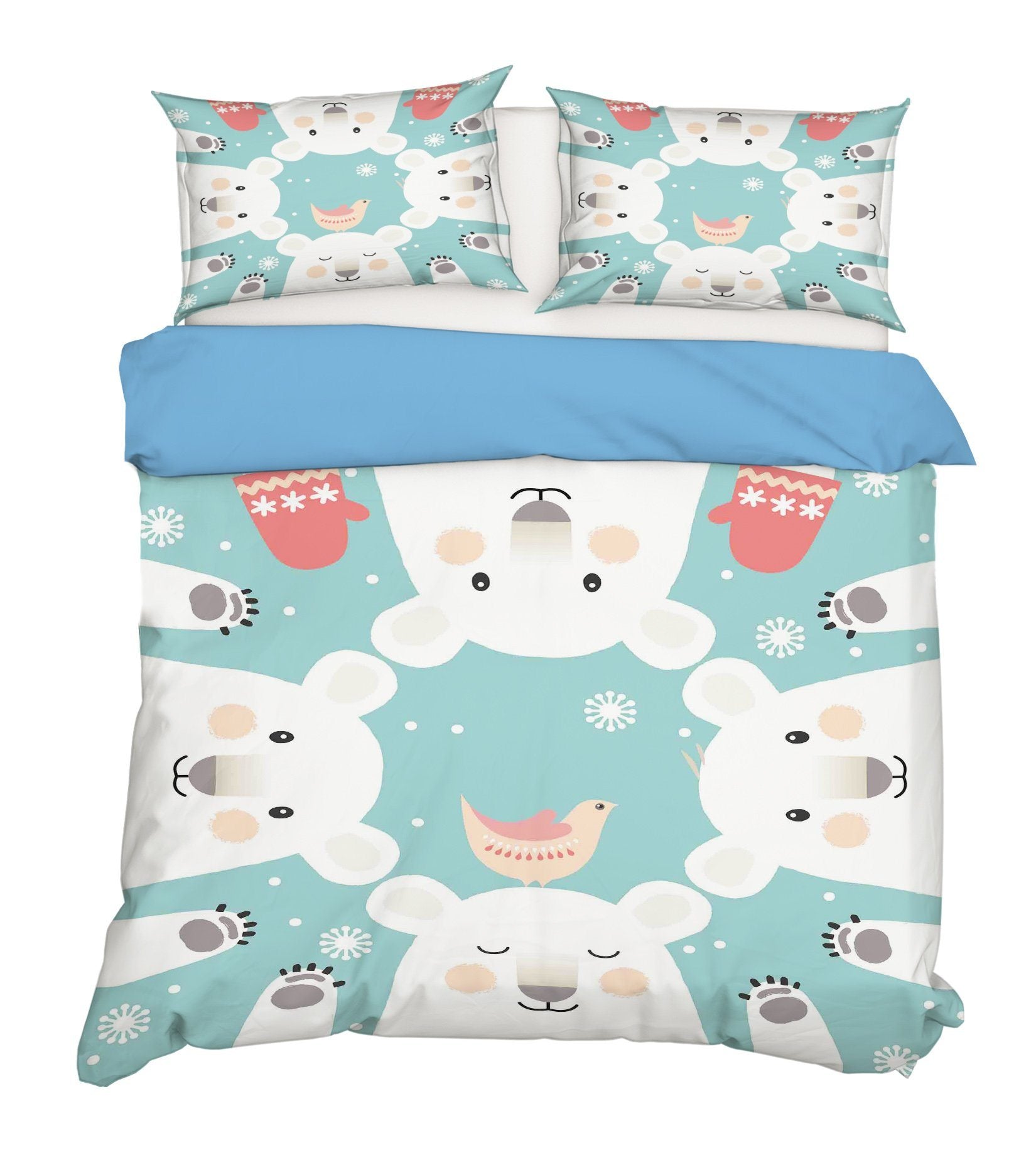 3D Cute White Bear 145 Bed Pillowcases Quilt Wallpaper AJ Wallpaper