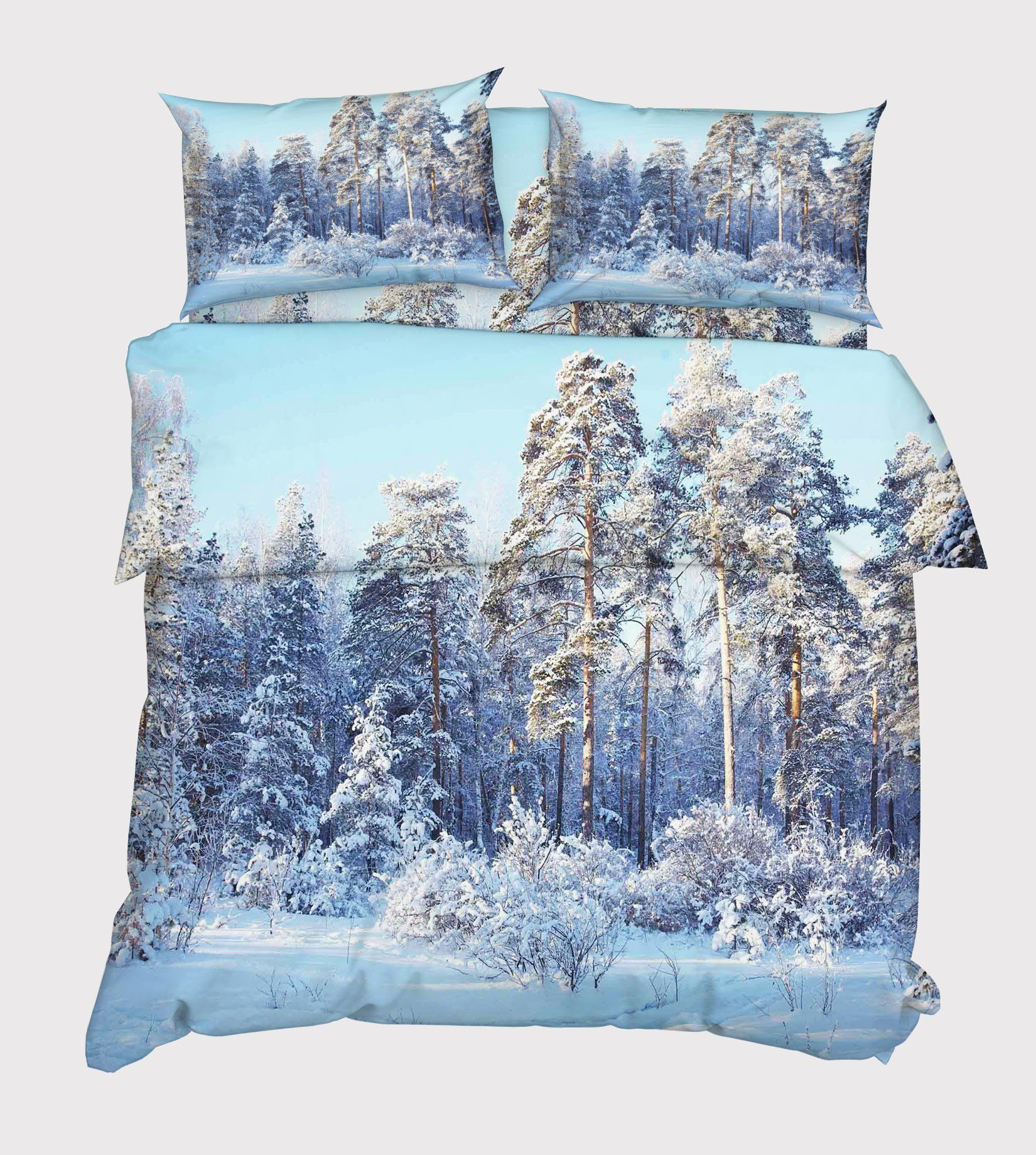 3D Bright Snow Forest 79 Bed Pillowcases Quilt Wallpaper AJ Wallpaper