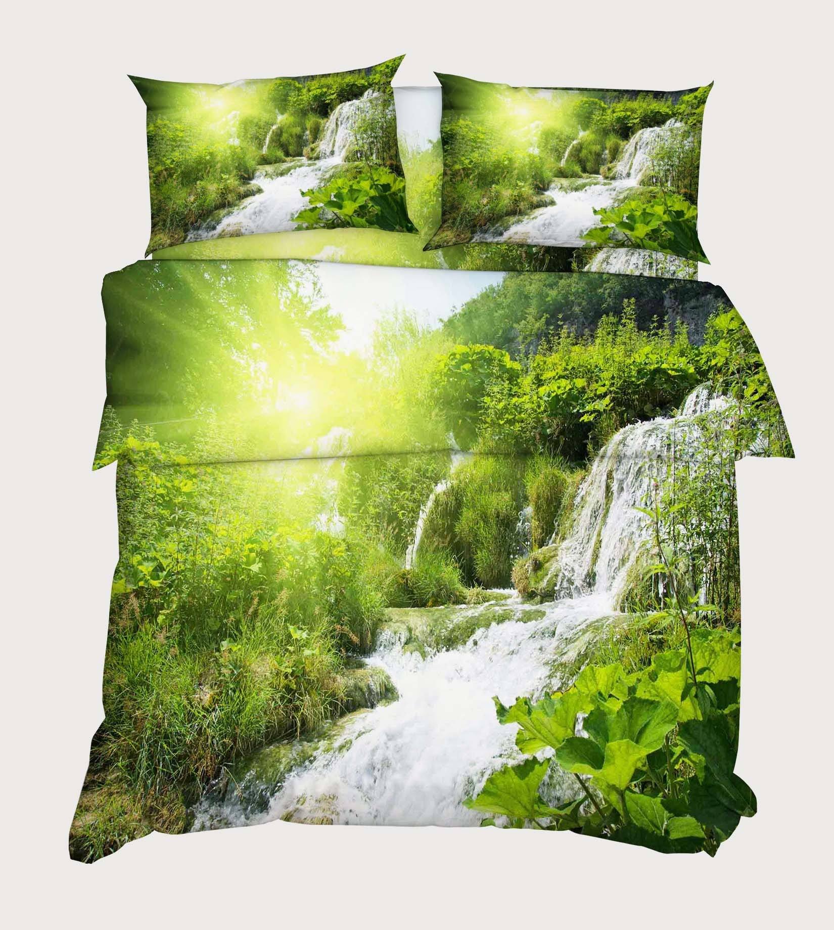 3D Green River 4 Bed Pillowcases Quilt Wallpaper AJ Wallpaper