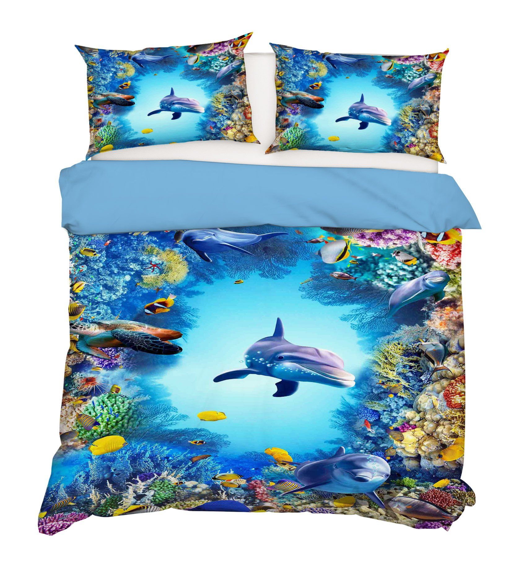 3D Turtle Dolphin 102 Bed Pillowcases Quilt Wallpaper AJ Wallpaper