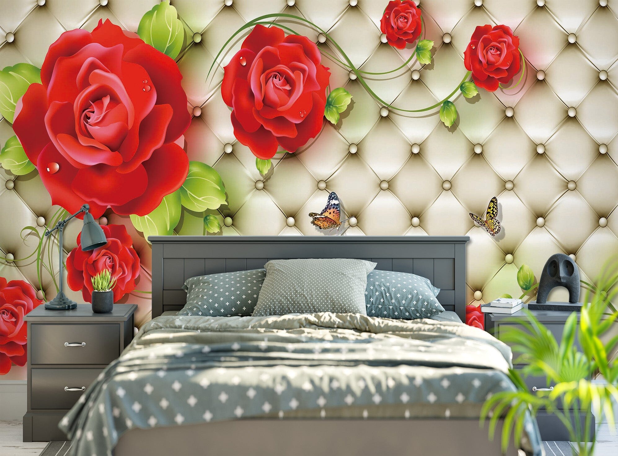 3D Red Rose 1618 Wall Murals Wallpaper AJ Wallpaper 2