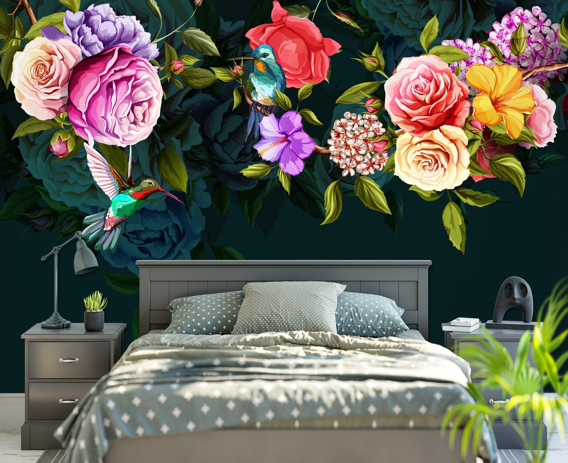 3D Colored Flowers 1613 Wall Murals Wallpaper AJ Wallpaper 2