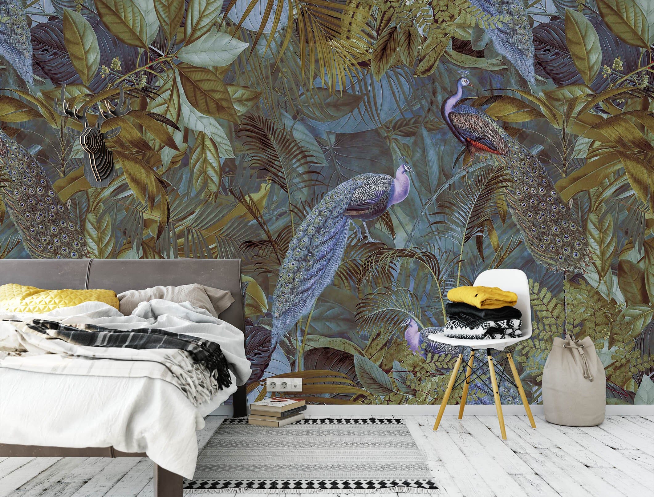 3D Forest Peacock 1011 Andrea haase Wall Mural Wall Murals Wallpaper AJ Wallpaper 2