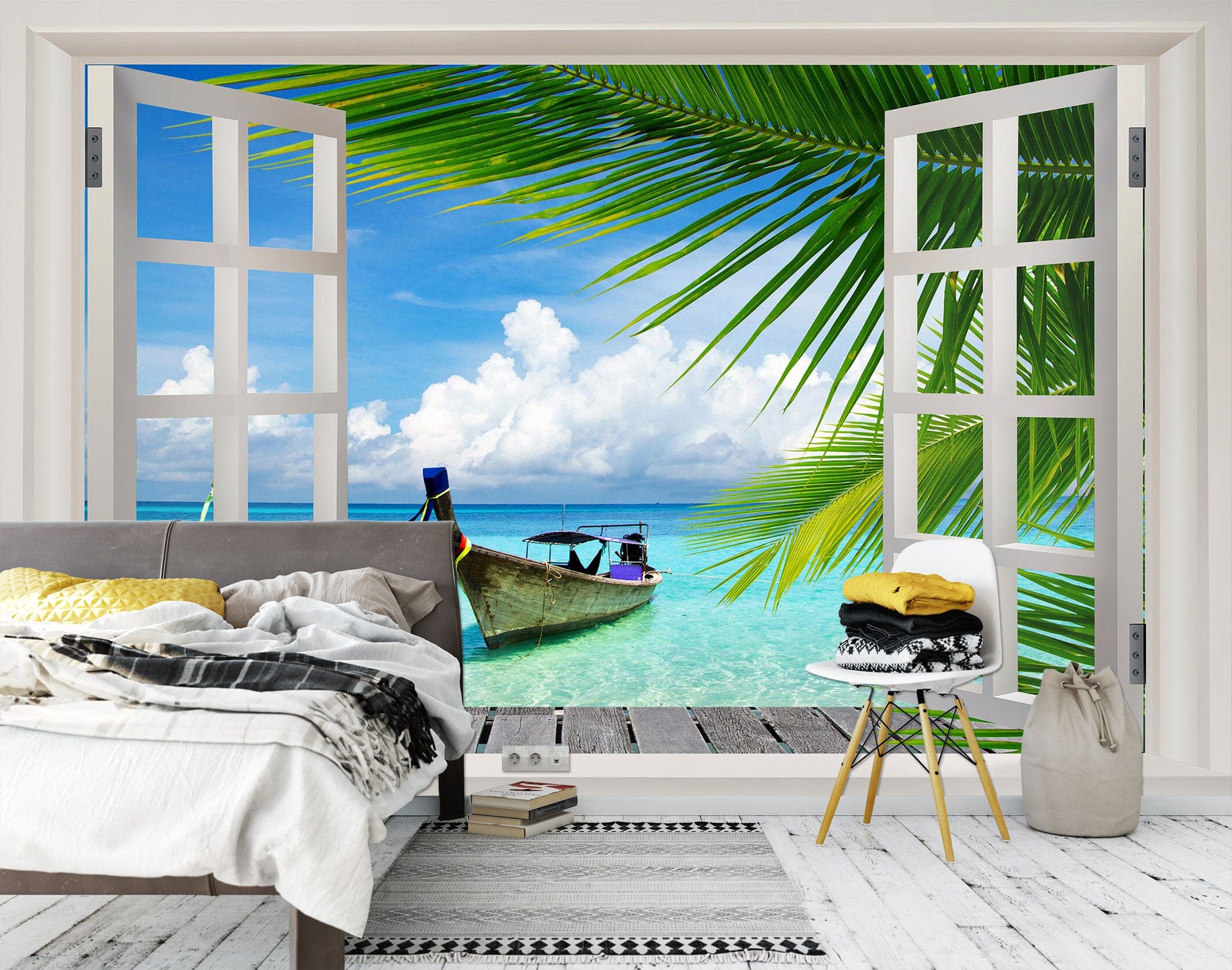 3D Wooden Boat 1720 Wall Murals Wallpaper AJ Wallpaper 2