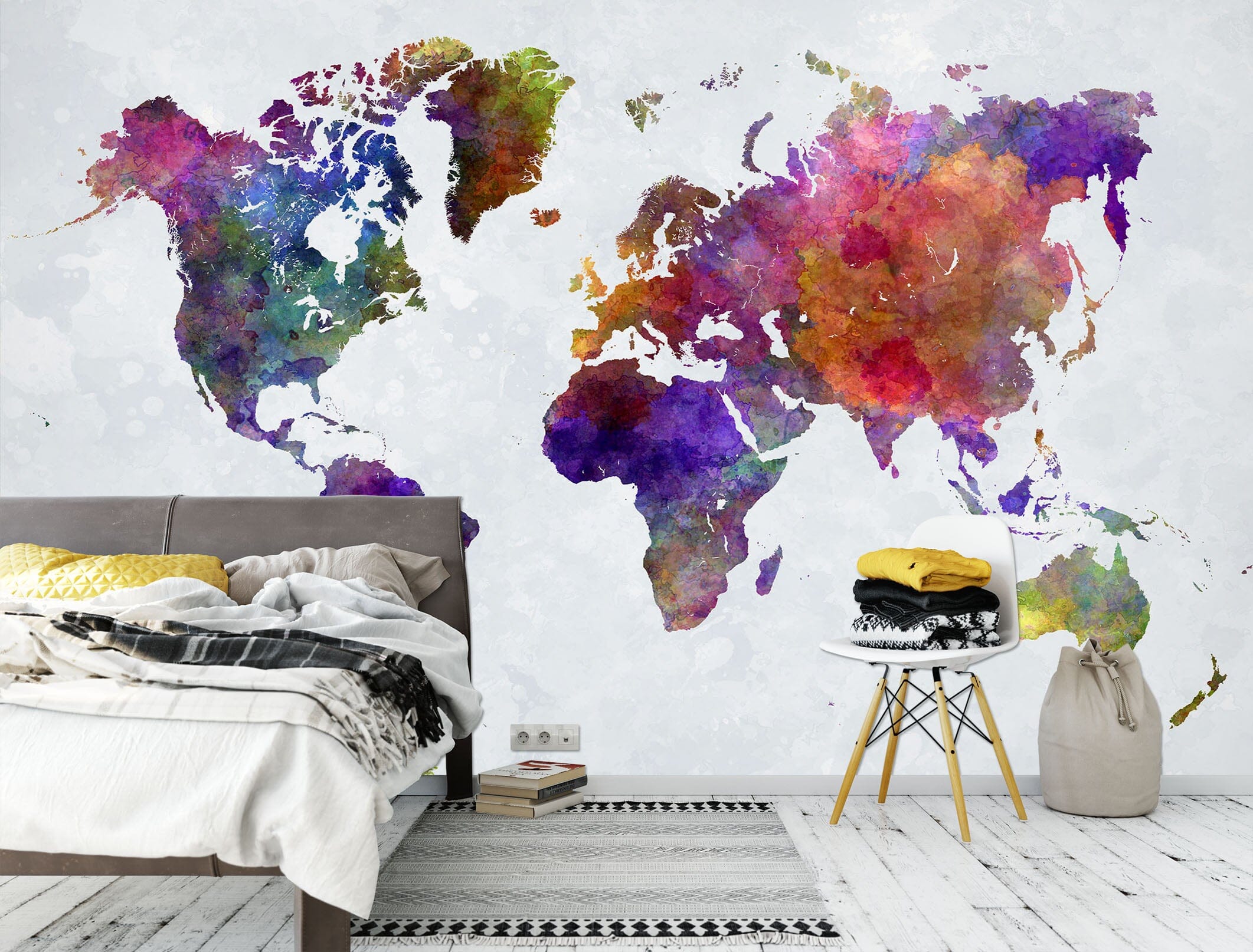 3D Color Painting 2011 World Map Wall Murals Wallpaper AJ Wallpaper 2