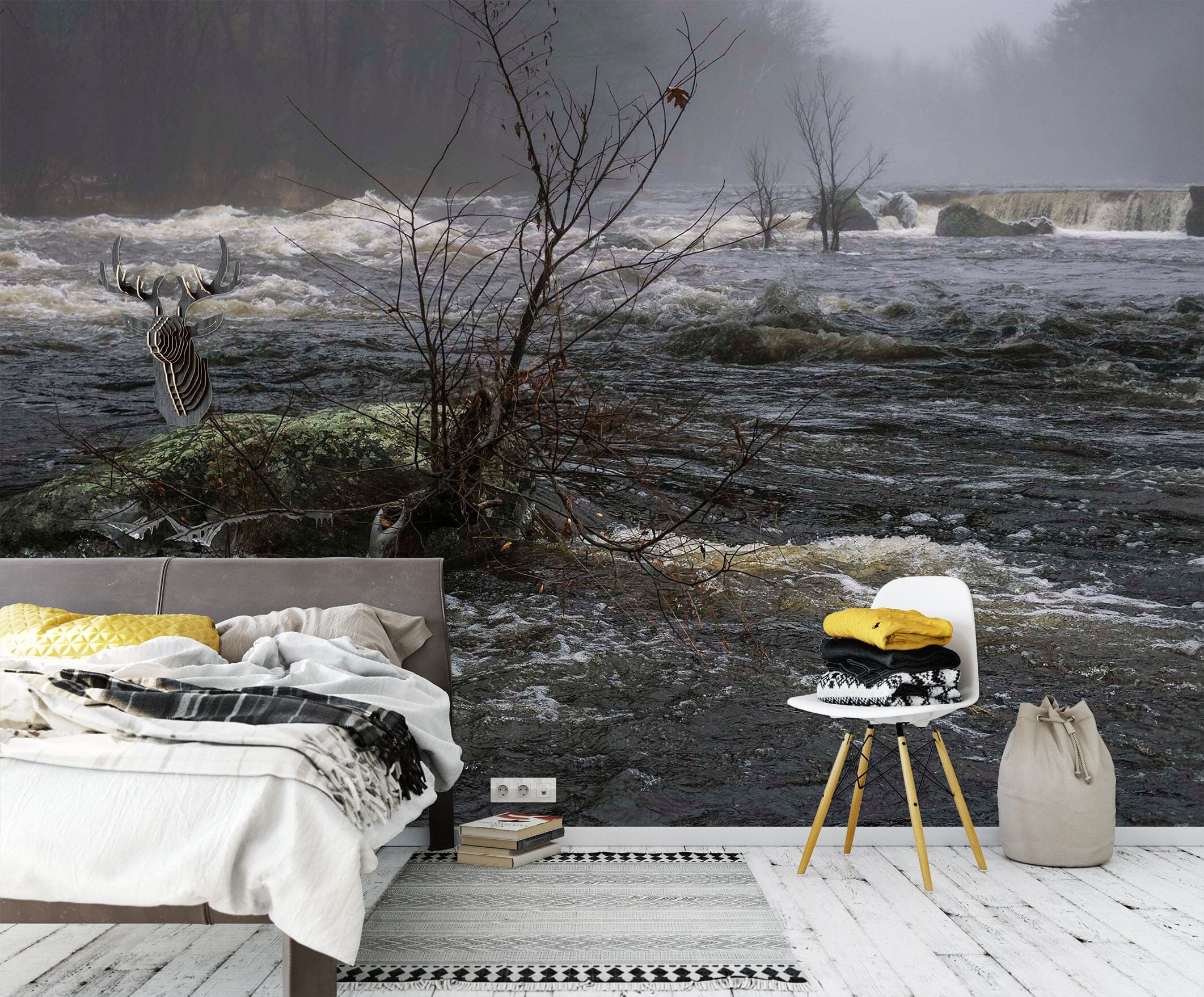 3D Misty River 113 Jerry LoFaro Wall Mural Wall Murals Wallpaper AJ Wallpaper 2