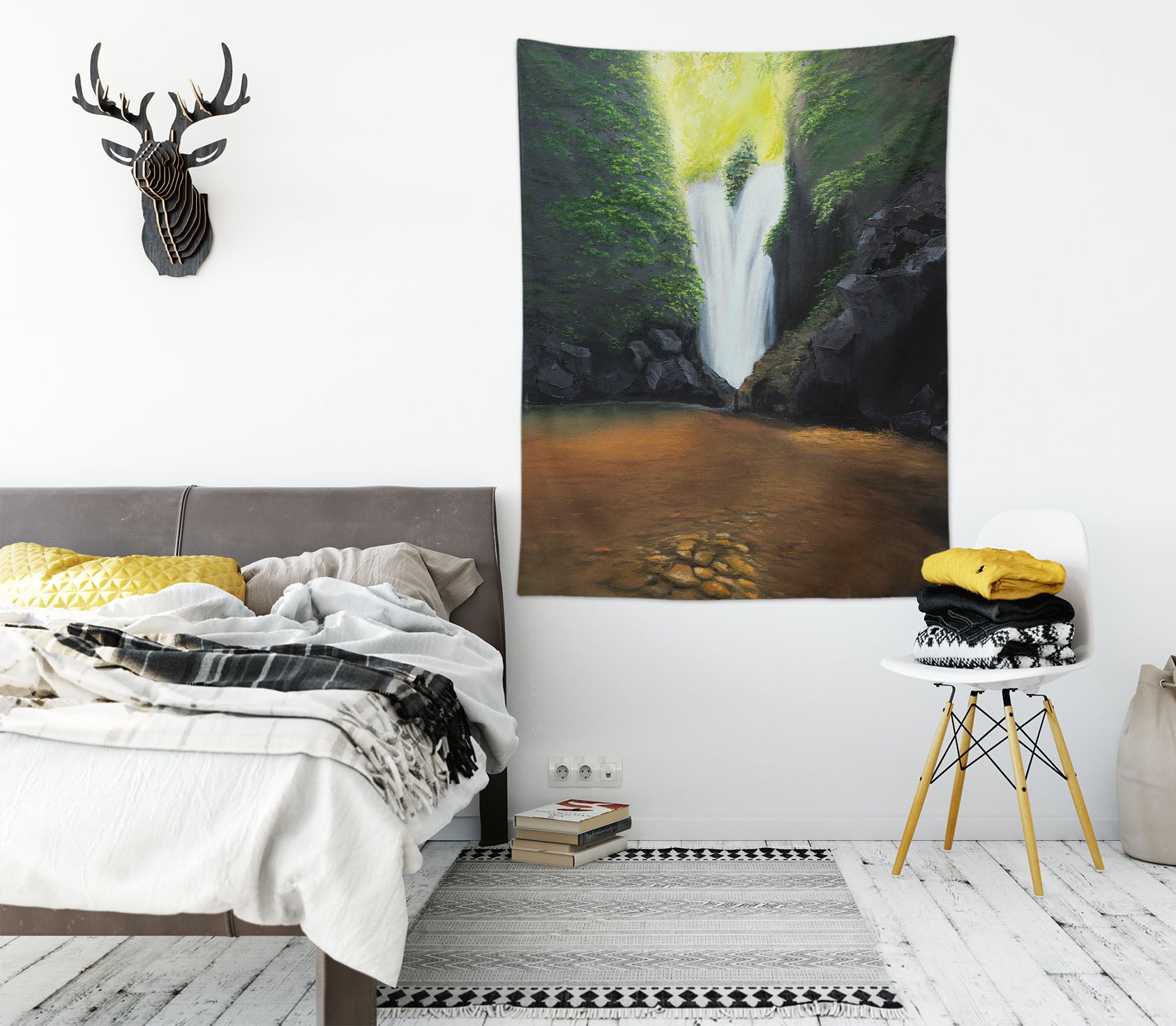 3D Waterfall Stone 5288 Marina Zotova Tapestry Hanging Cloth Hang