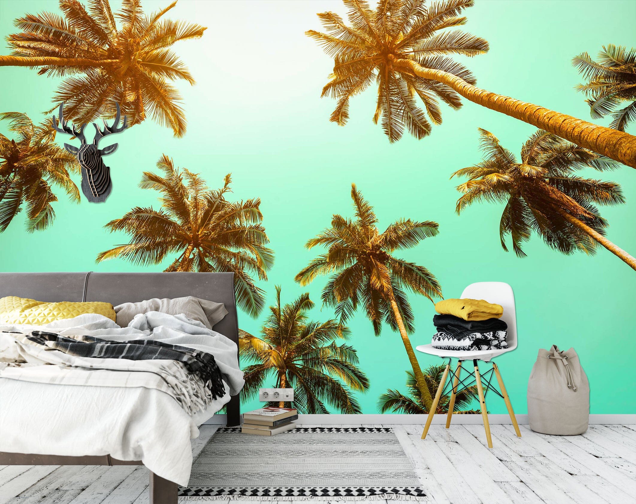 3D Coconut Tree 1677 Wall Murals Wallpaper AJ Wallpaper 2