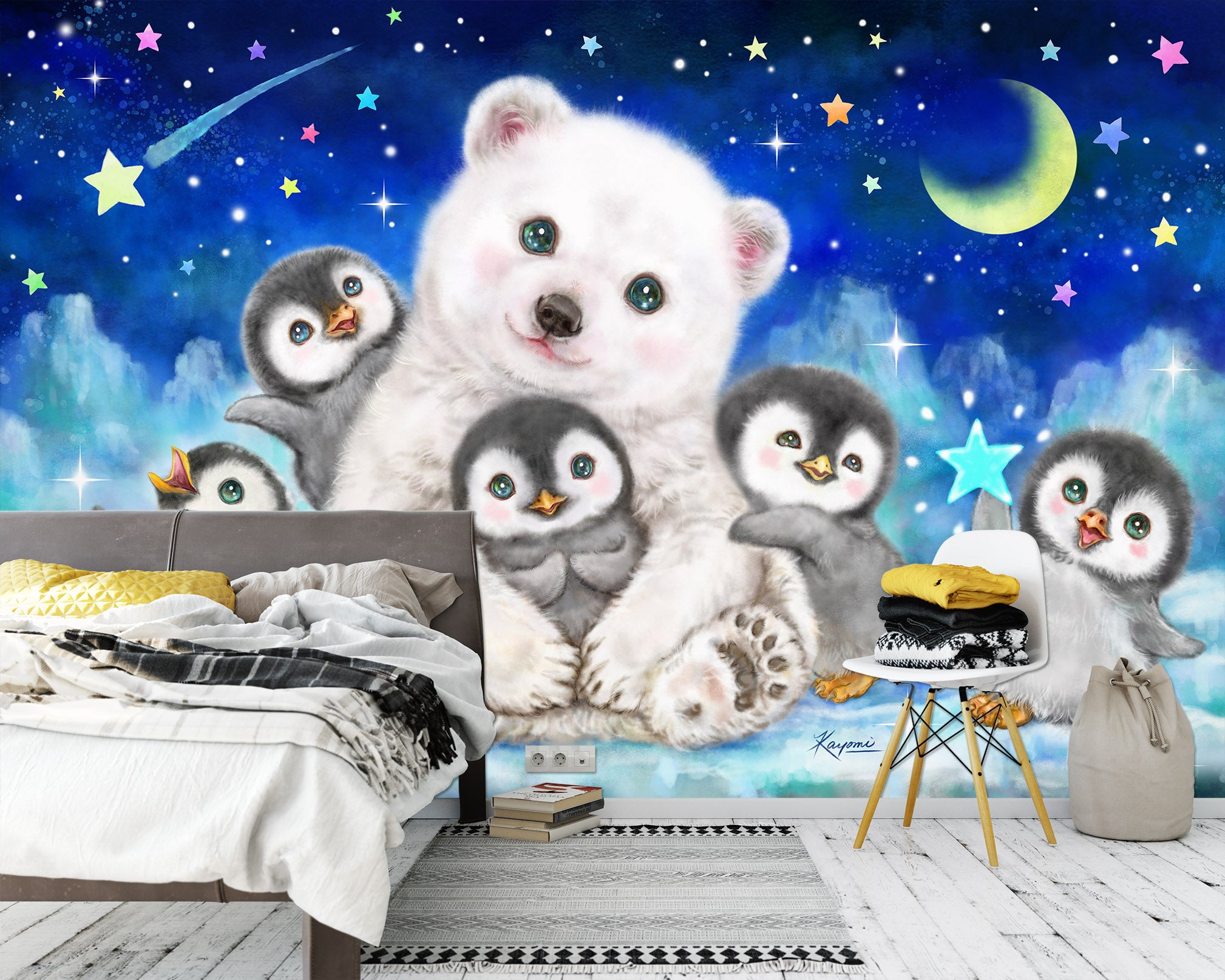 3D Cute Bear Penguin 5538 Kayomi Harai Wall Mural Wall Murals