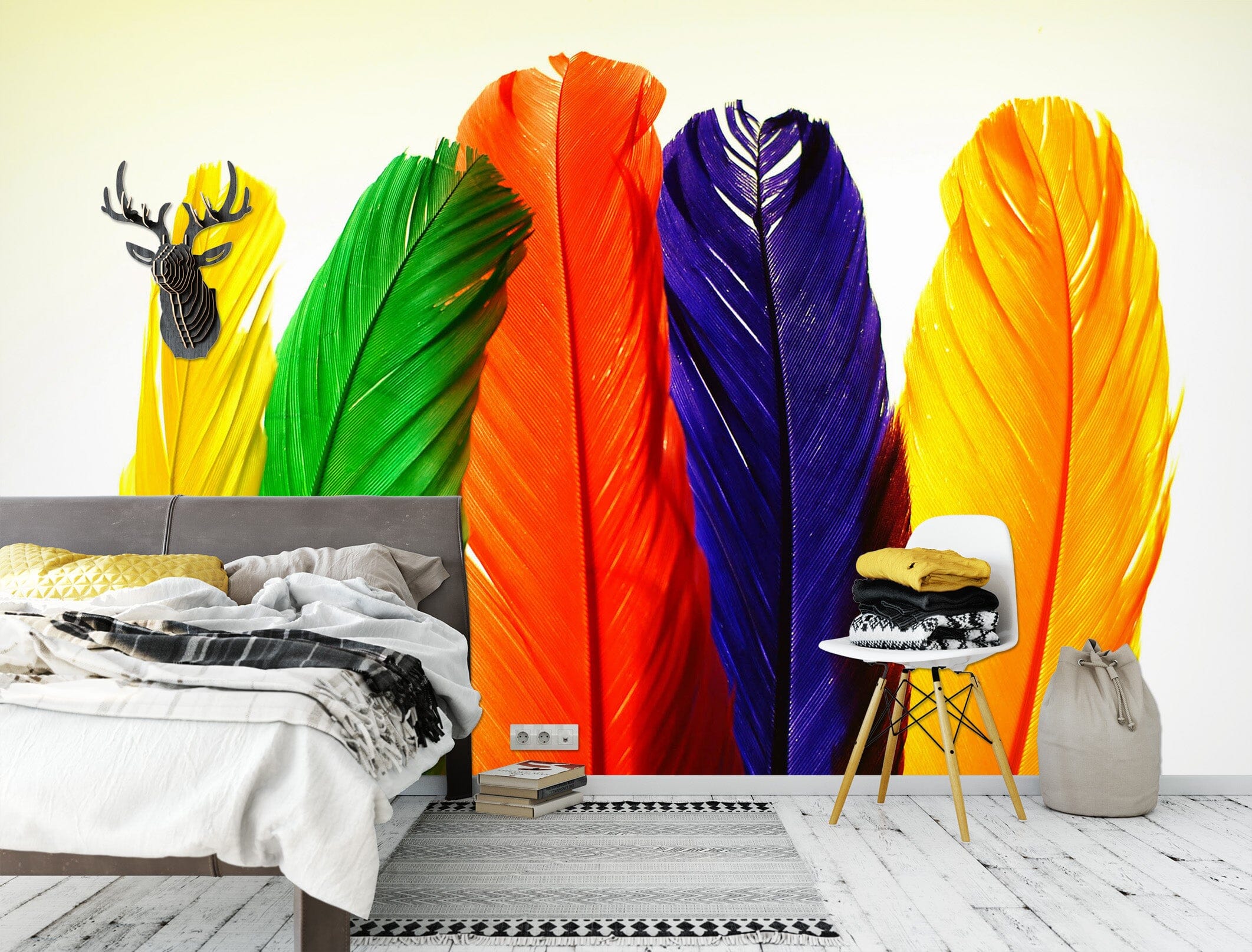 3D Colored Feathers 1688 Wall Murals Wallpaper AJ Wallpaper 2