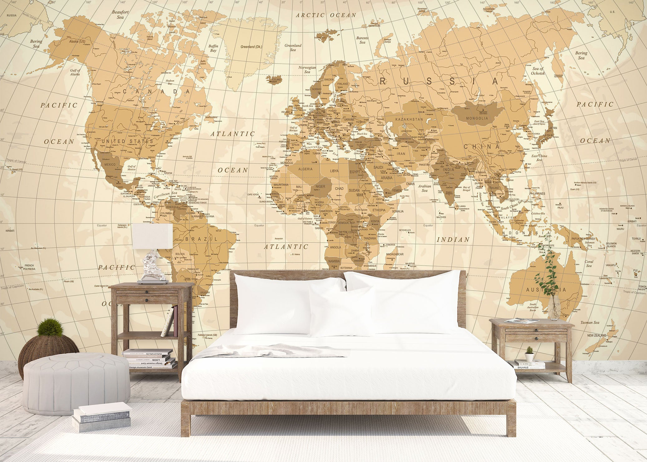 3D Golden Map 58162 Wall Murals