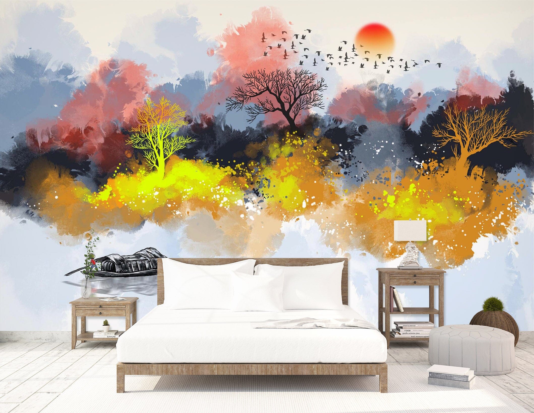 3D Golden Tree 2079 Wall Murals Wallpaper AJ Wallpaper 2