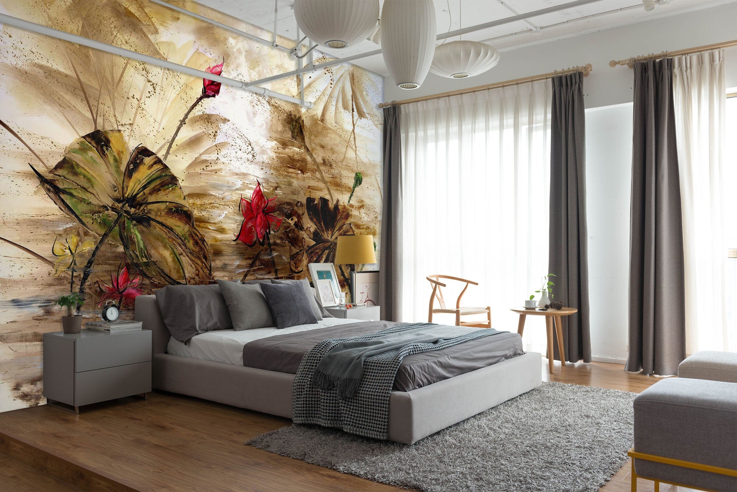 3D Lotus Leaf 1693 Wall Murals Wallpaper AJ Wallpaper 2