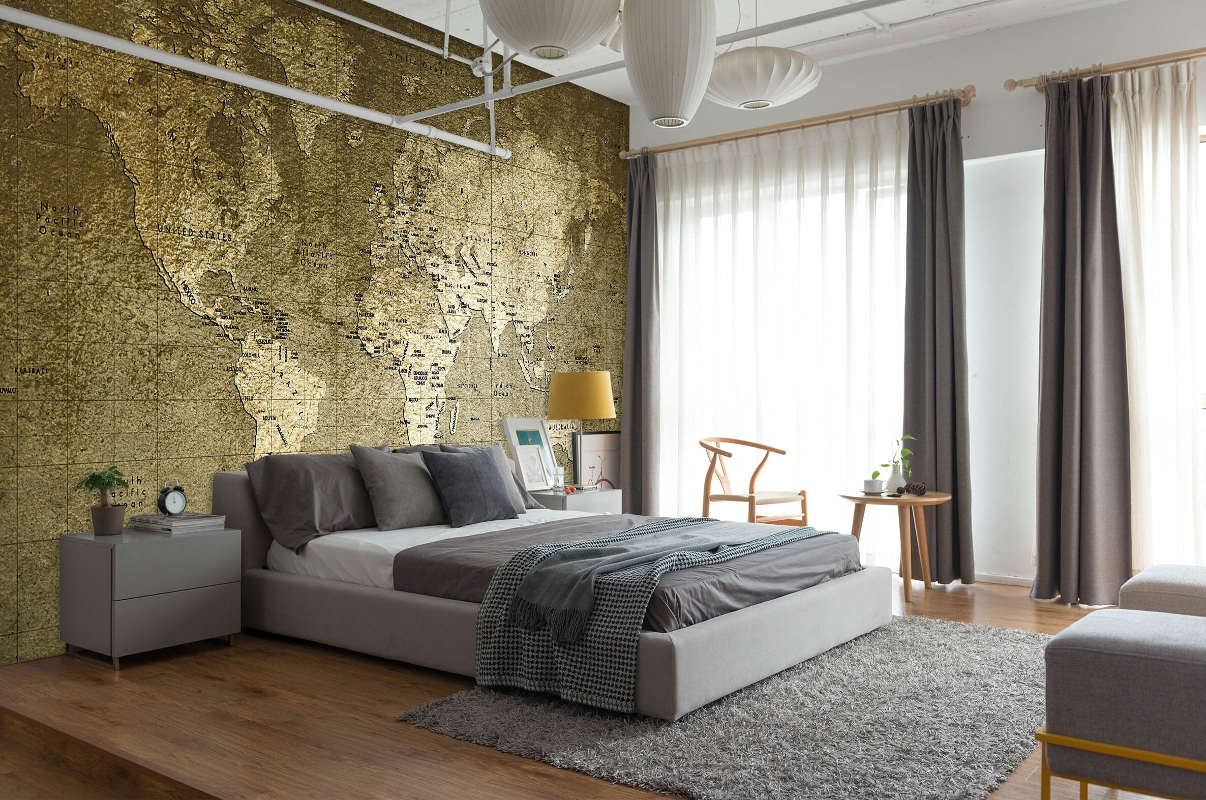 3D Fine Drawing 2028 World Map Wall Murals Wallpaper AJ Wallpaper 2