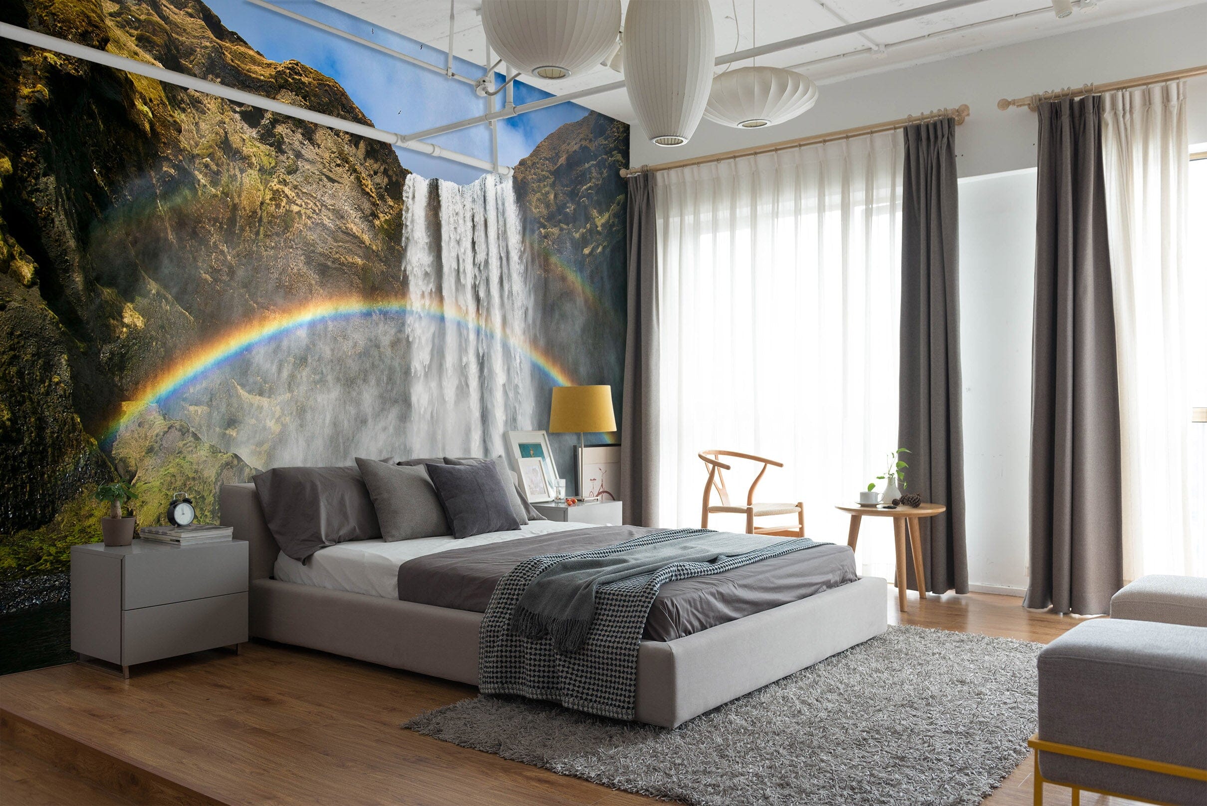 3D Waterfall Rainbow 1428 Marco Carmassi Wall Mural Wall Murals Wallpaper AJ Wallpaper 2