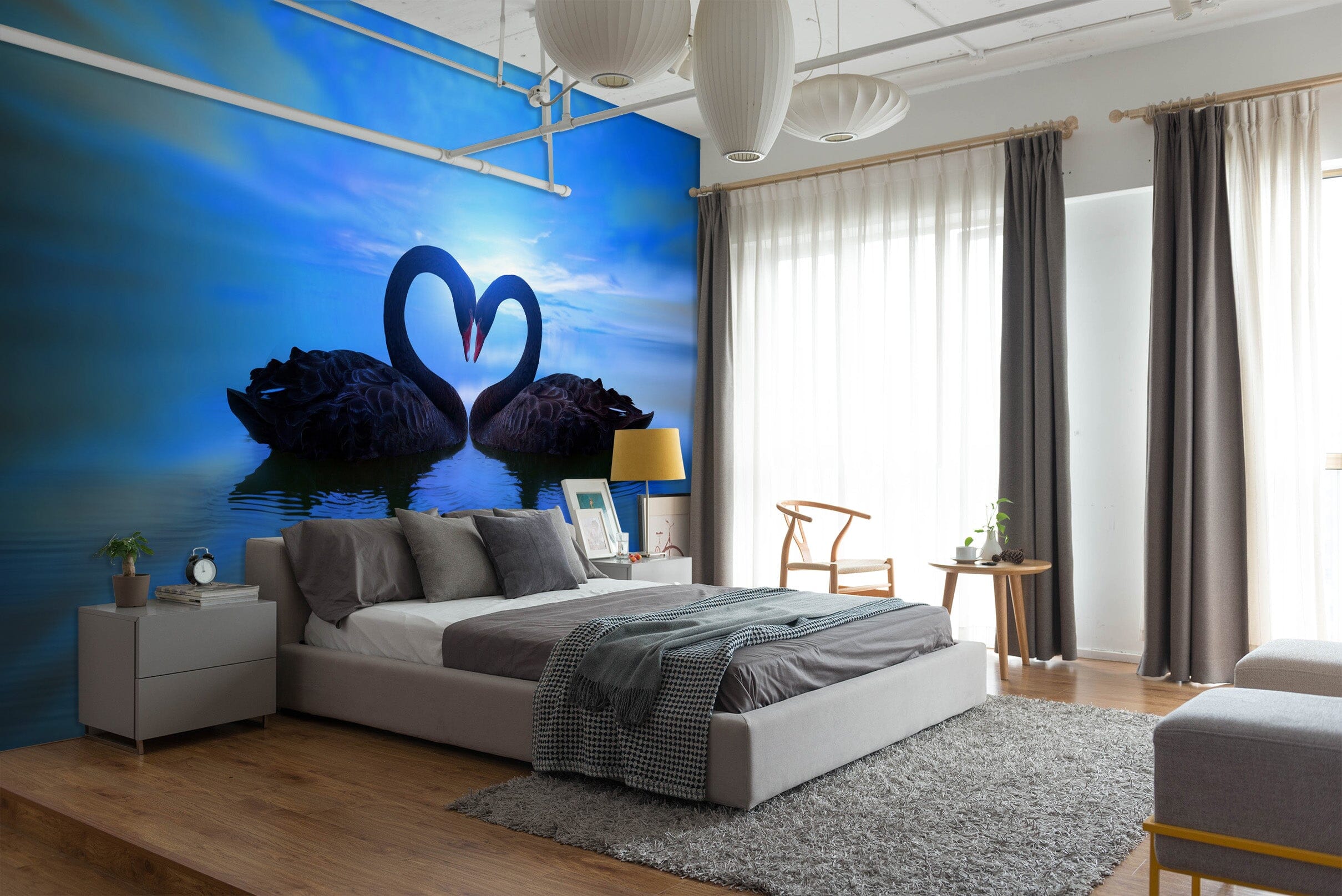 3D Black Swan 1670 Wall Murals Wallpaper AJ Wallpaper 2
