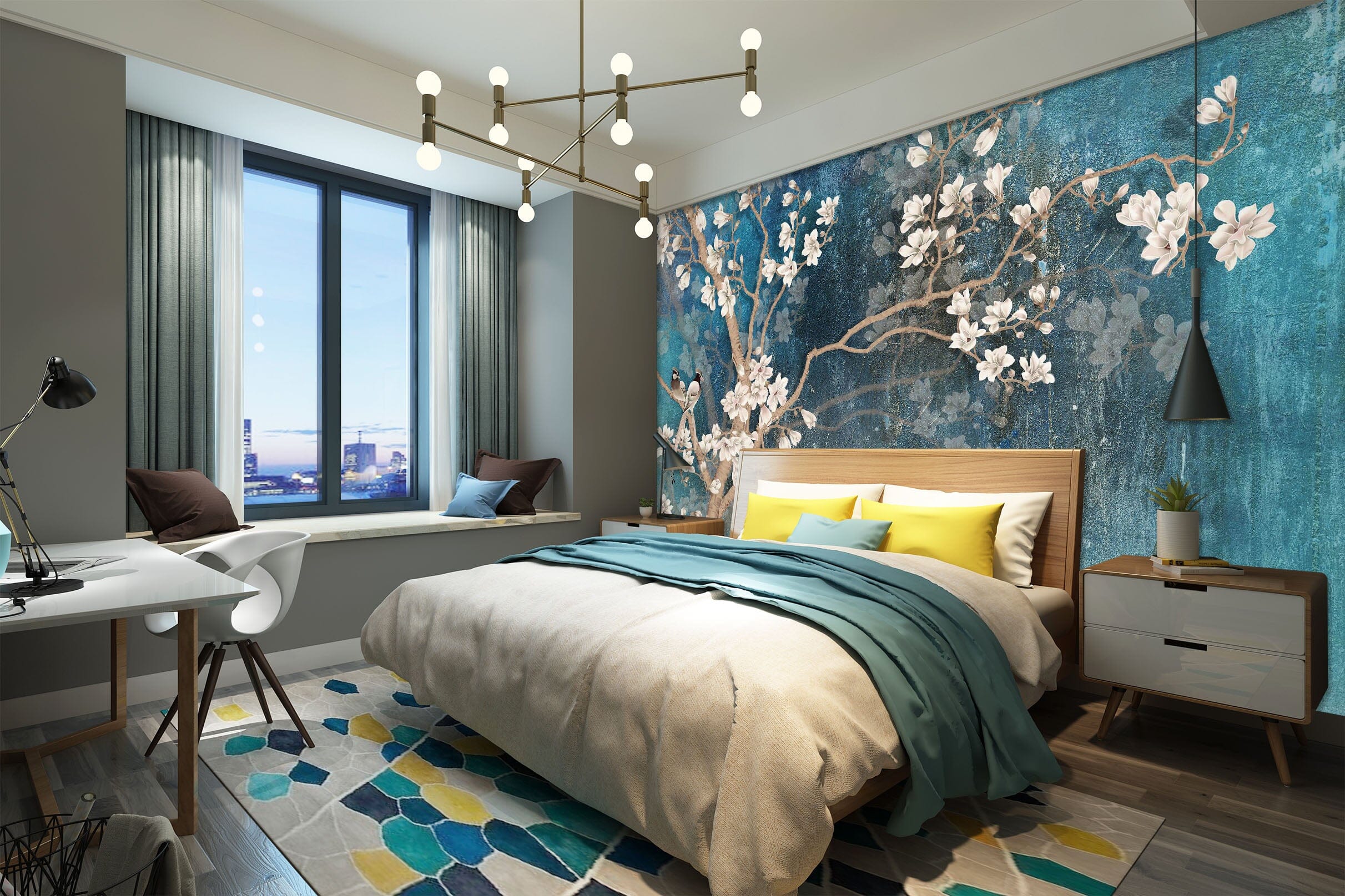 3D Red Plum 1608 Wall Murals Wallpaper AJ Wallpaper 2