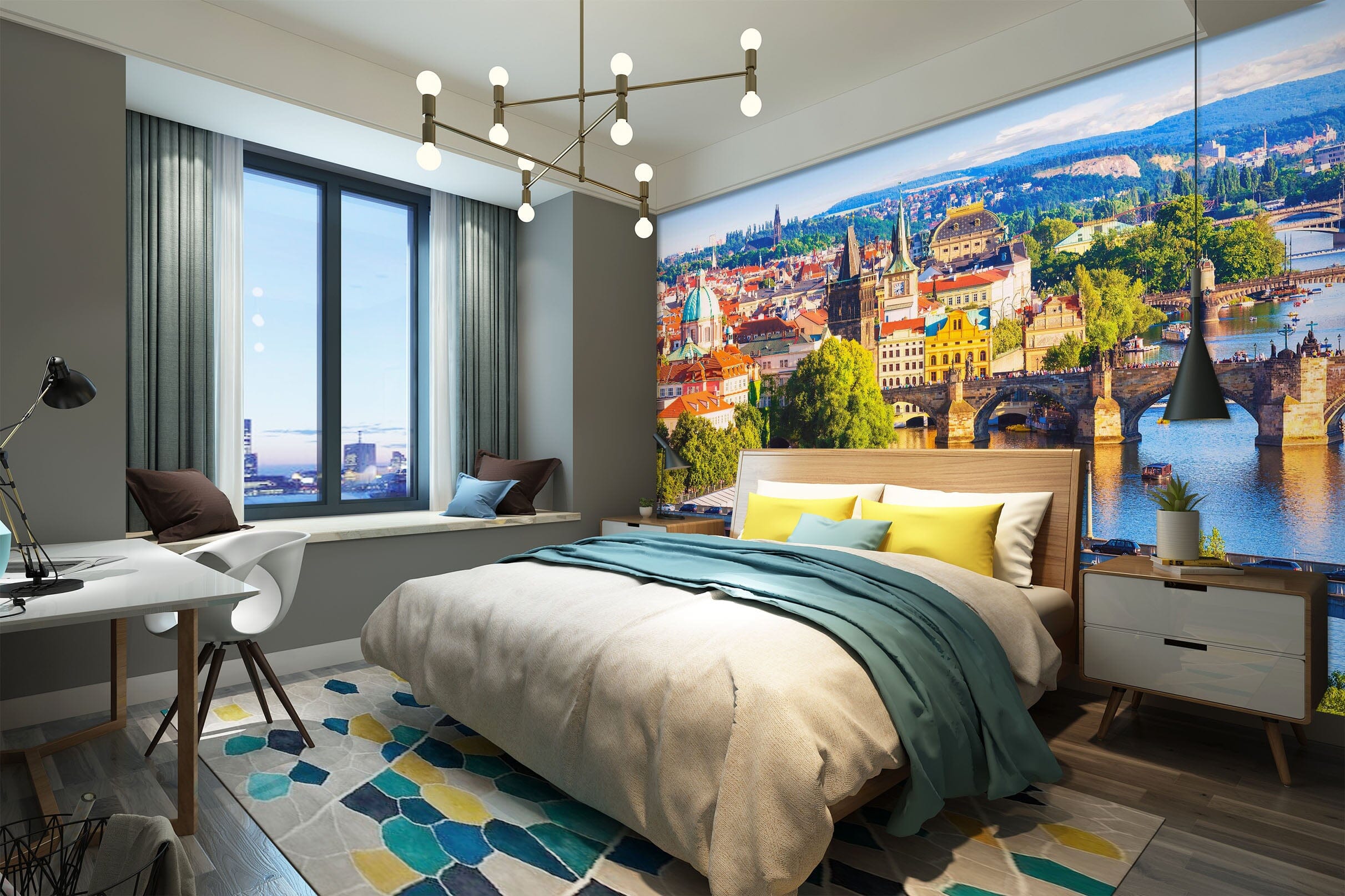 3D Small Town Scenery 1743 Wall Murals Wallpaper AJ Wallpaper 2