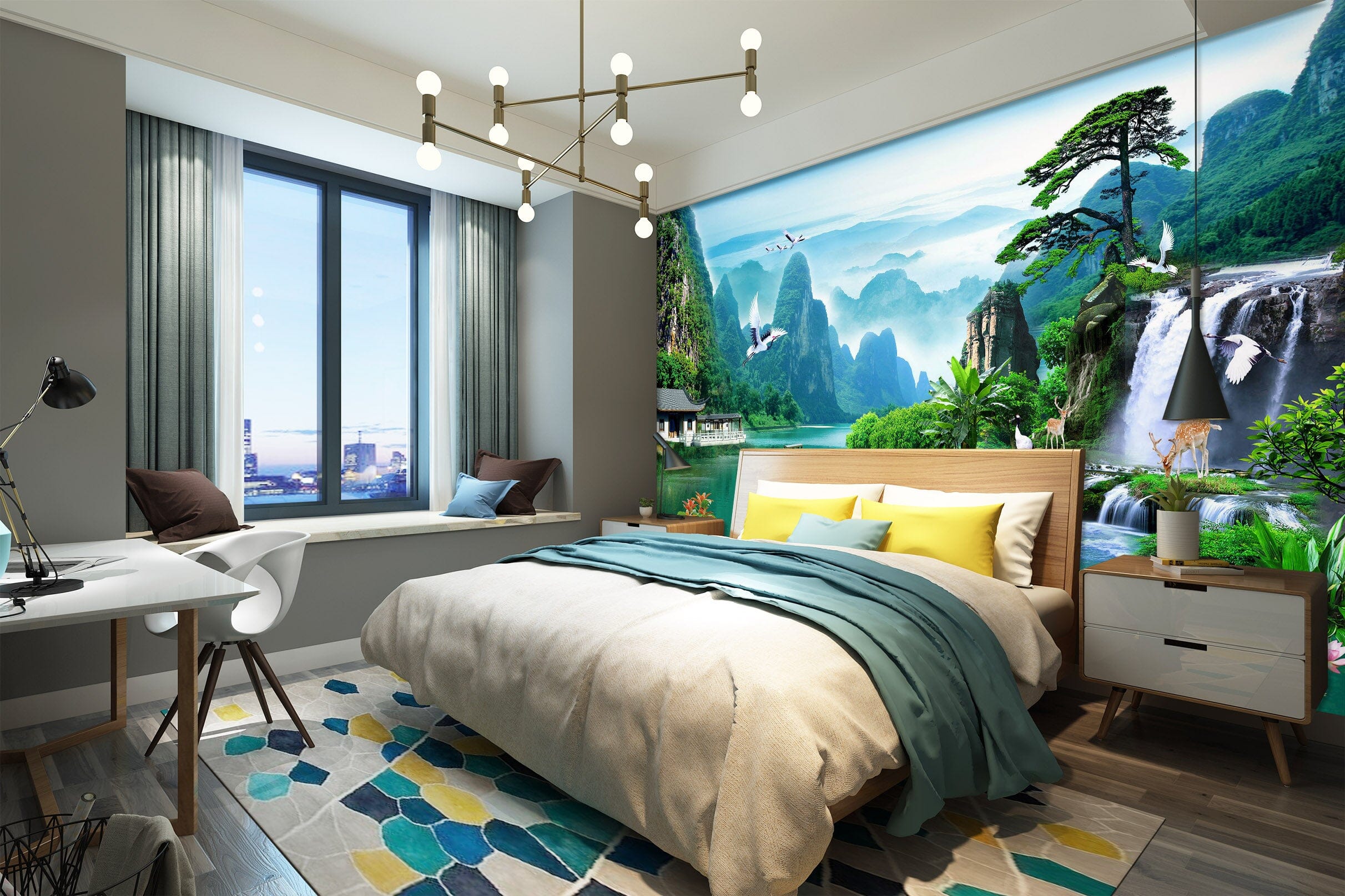 3D Alpine Forest 1463 Wall Murals Wallpaper AJ Wallpaper 2