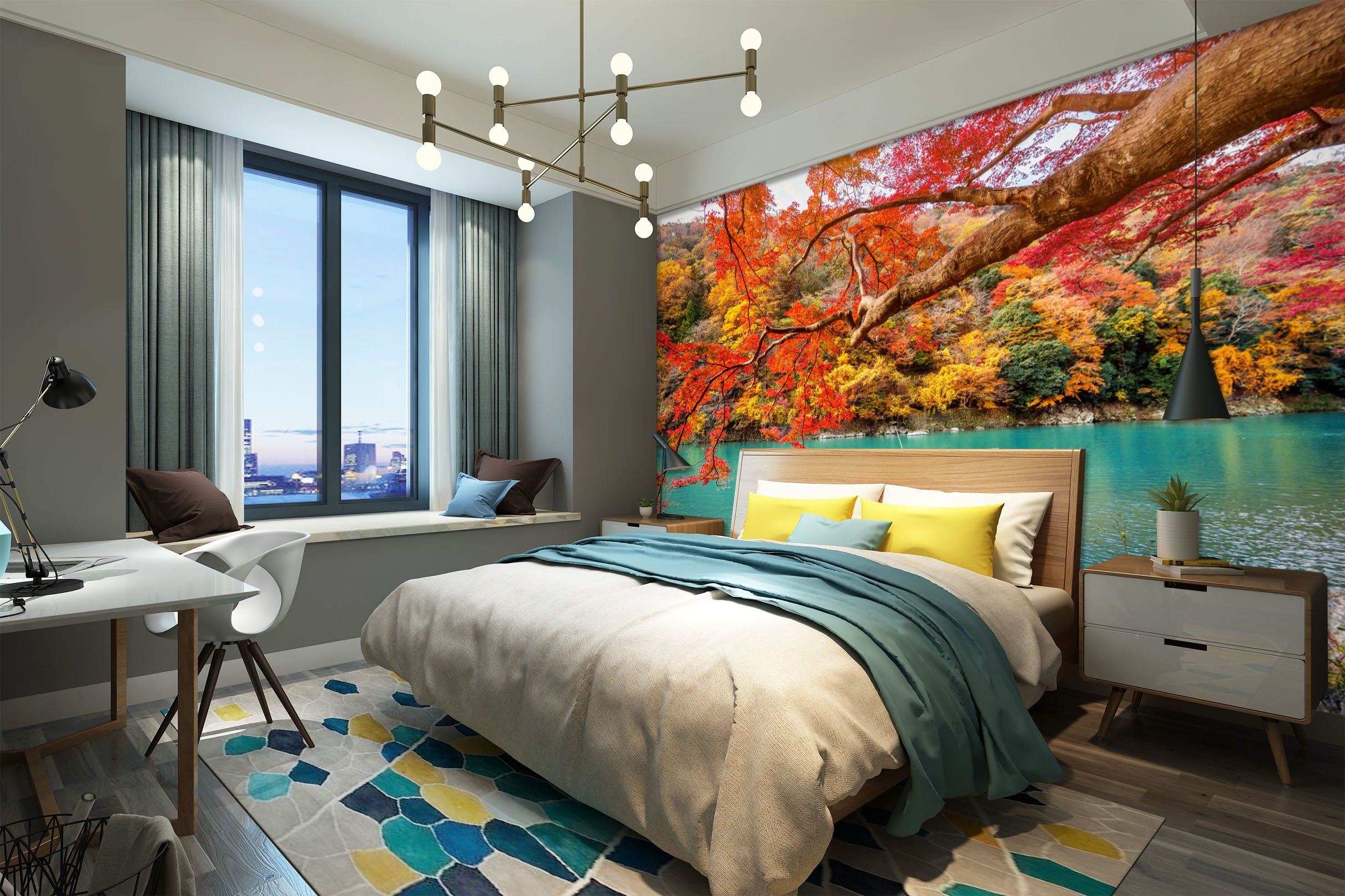 3D Autumn Leaves Tree 1679 Wall Murals Wallpaper AJ Wallpaper 2