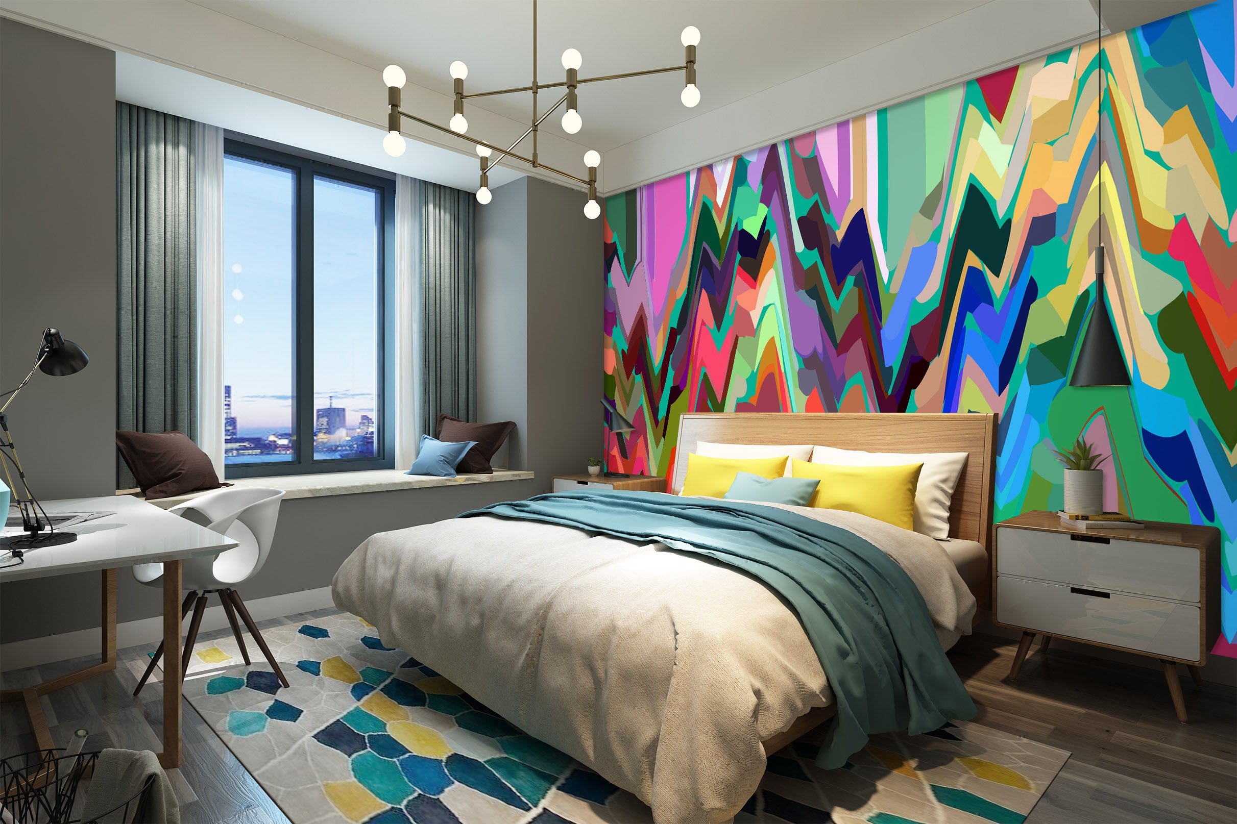 3D Colored Trees 70122 Shandra Smith Wall Mural Wall Murals