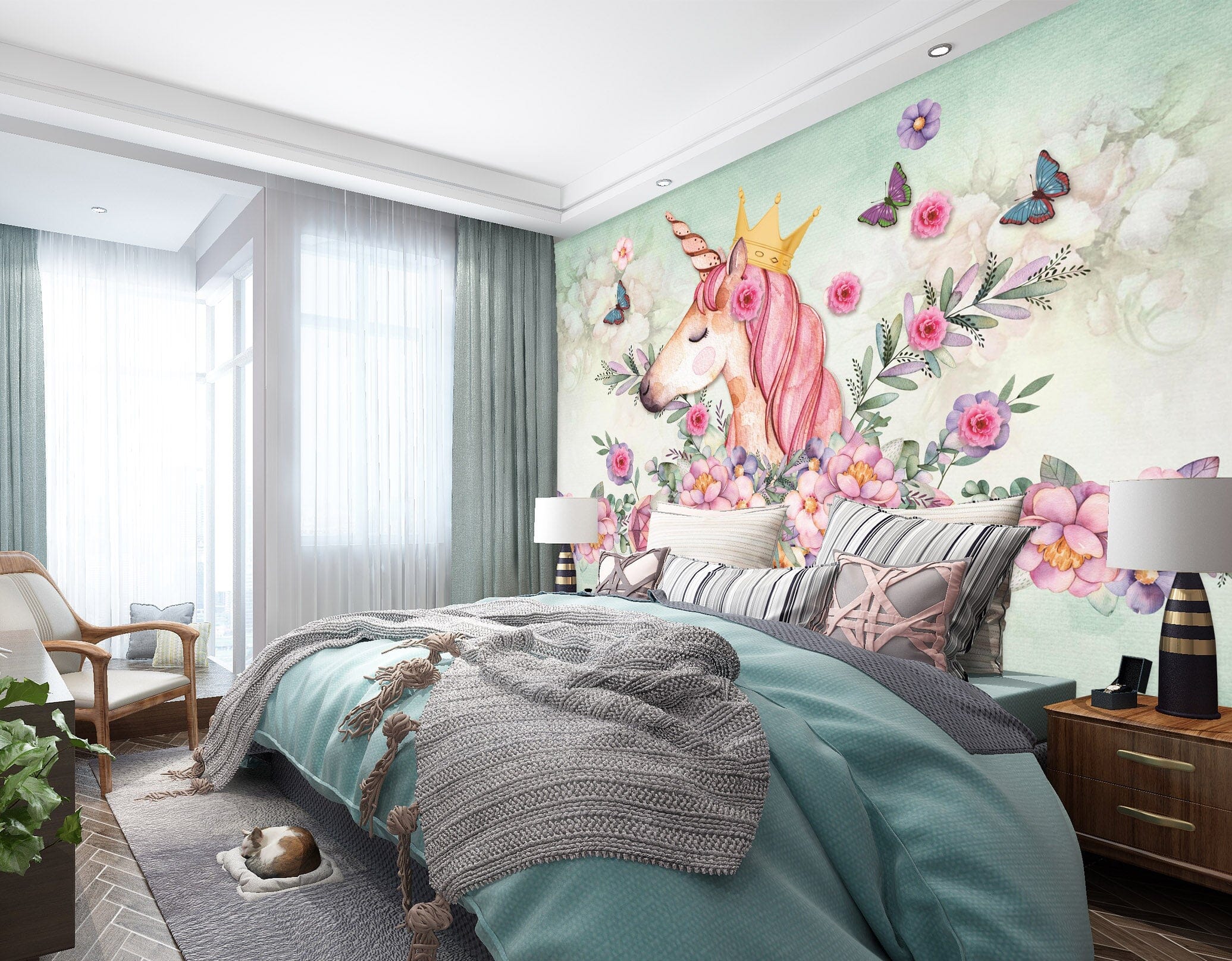 3D Cute Unicorn 1617 Wall Murals Wallpaper AJ Wallpaper 2