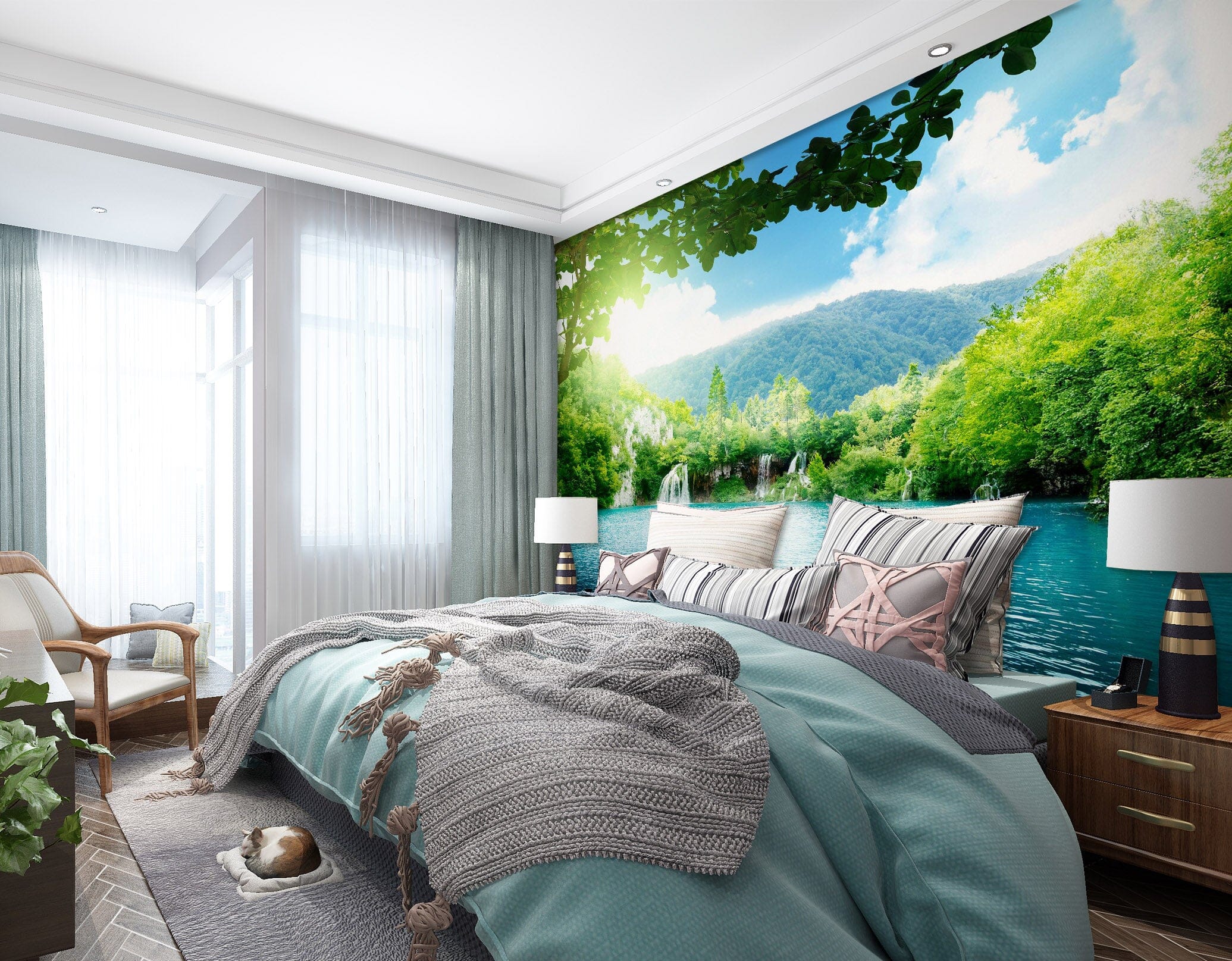 3D Scenic Lake 1652 Wall Murals Wallpaper AJ Wallpaper 2