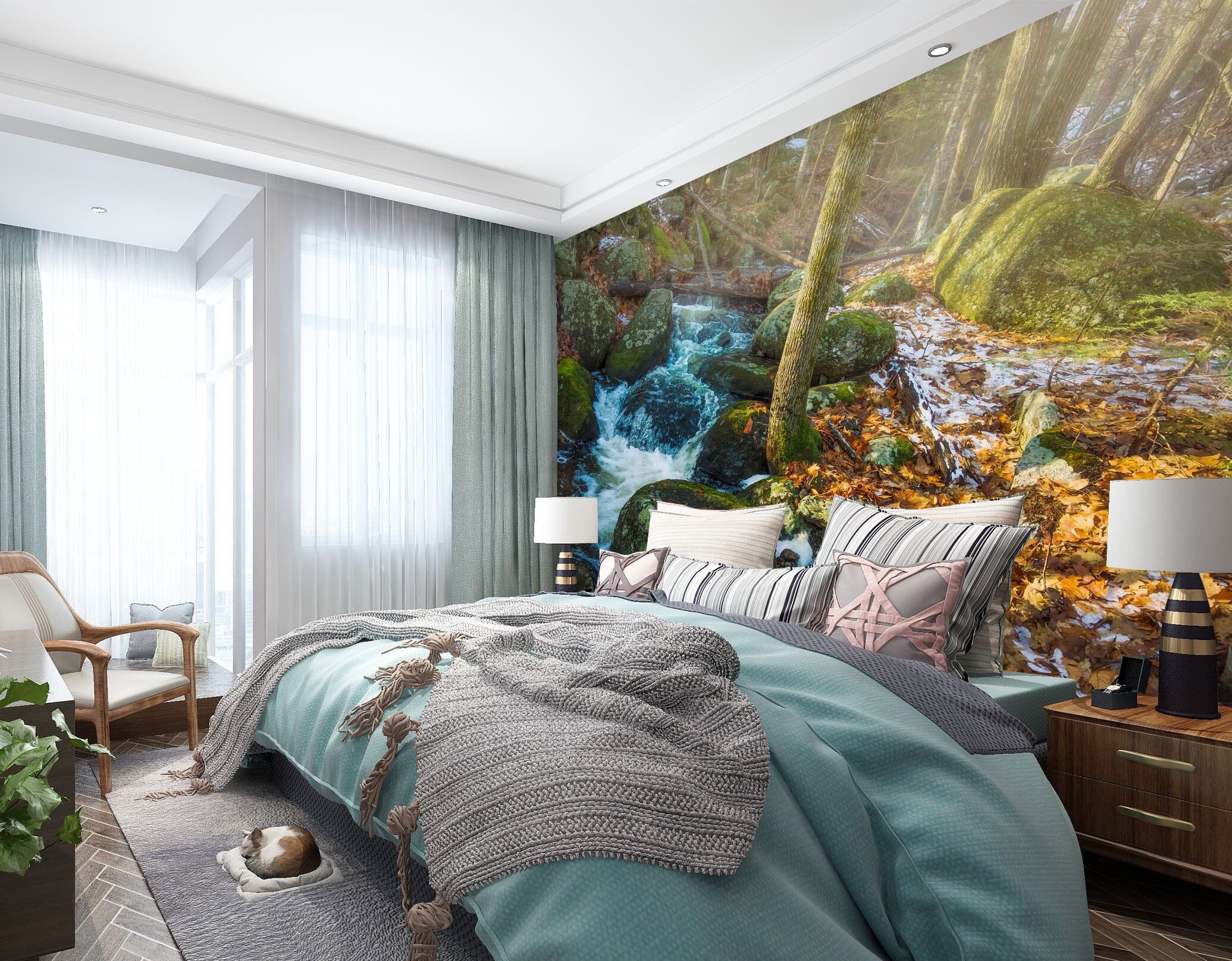 3D Forest Stream 108 Jerry LoFaro Wall Mural Wall Murals Wallpaper AJ Wallpaper 2