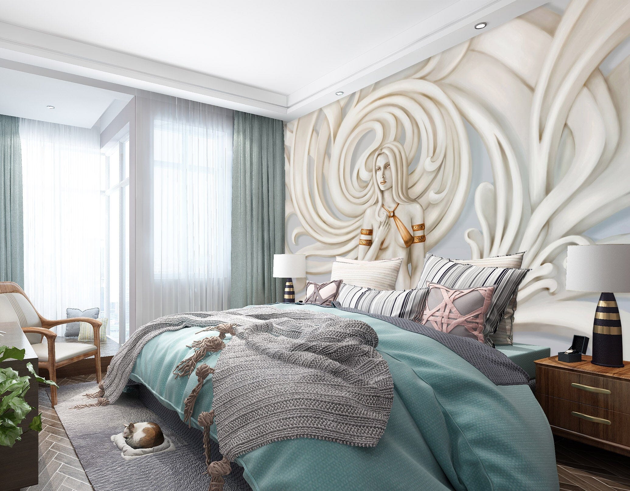 3D Angel Sculpture 1119 Wall Murals Wallpaper AJ Wallpaper 2
