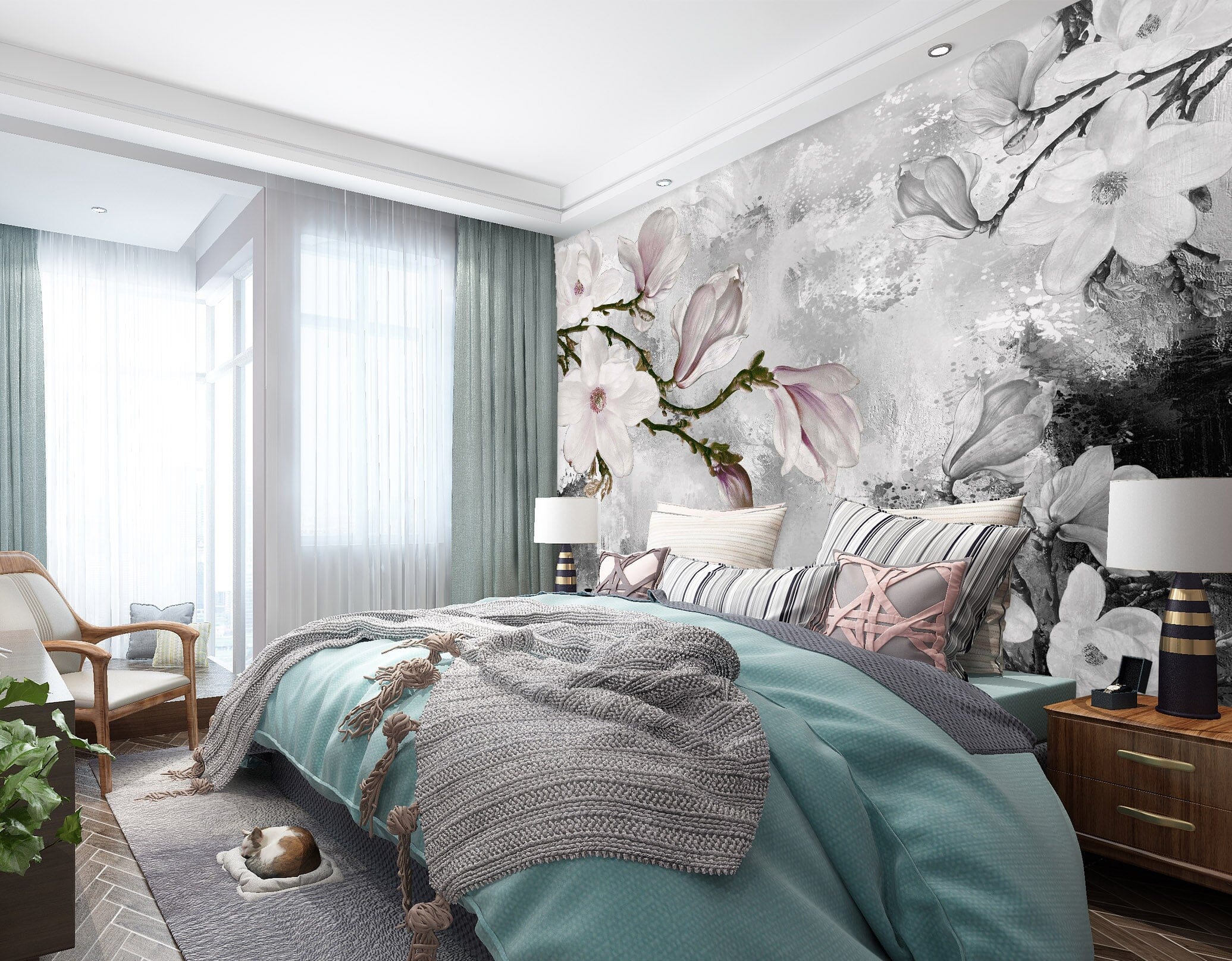 3D White Pear Blossom 1606 Wall Murals Wallpaper AJ Wallpaper 2