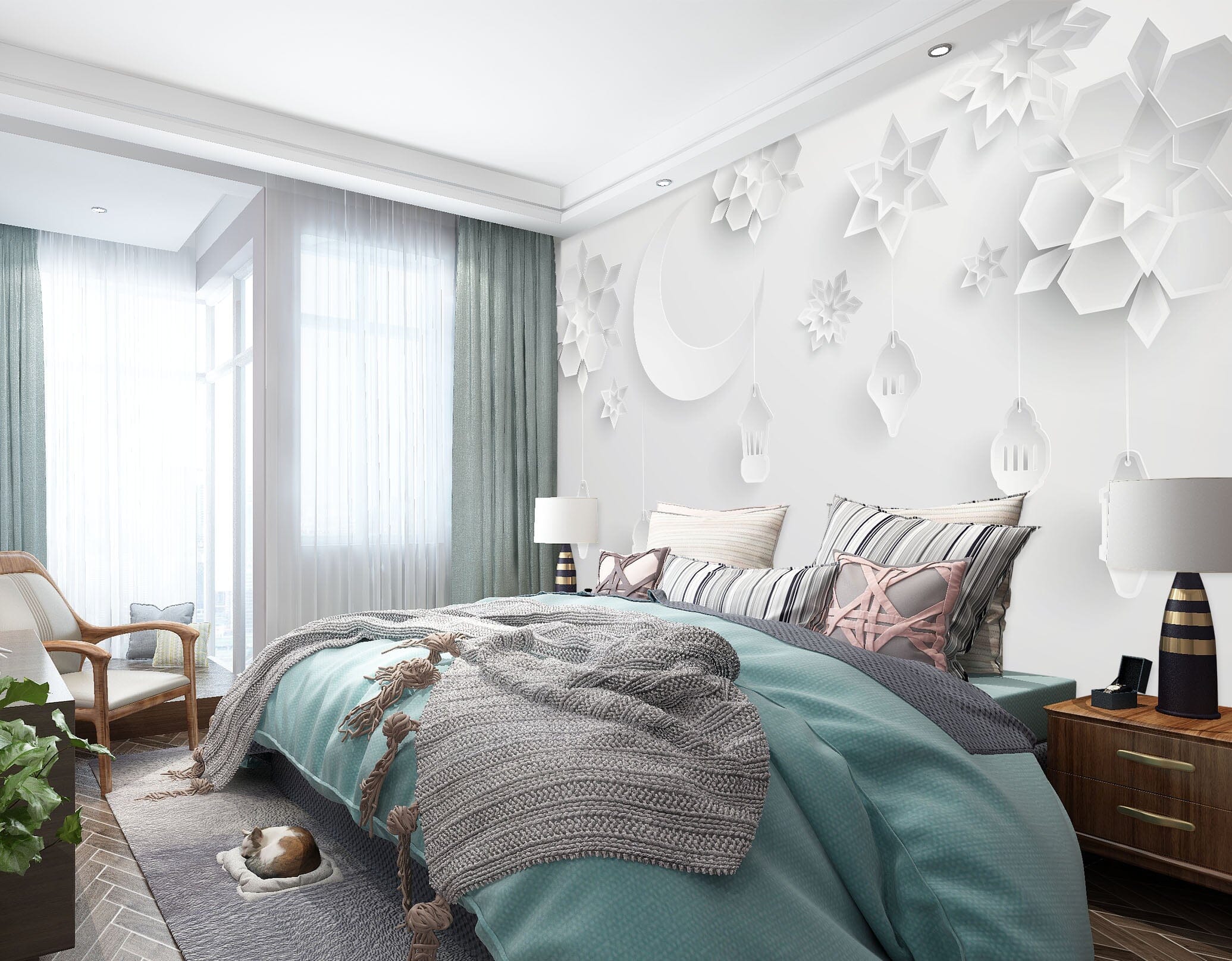 3D Origami Flowers 1523 Wall Murals Wallpaper AJ Wallpaper 2