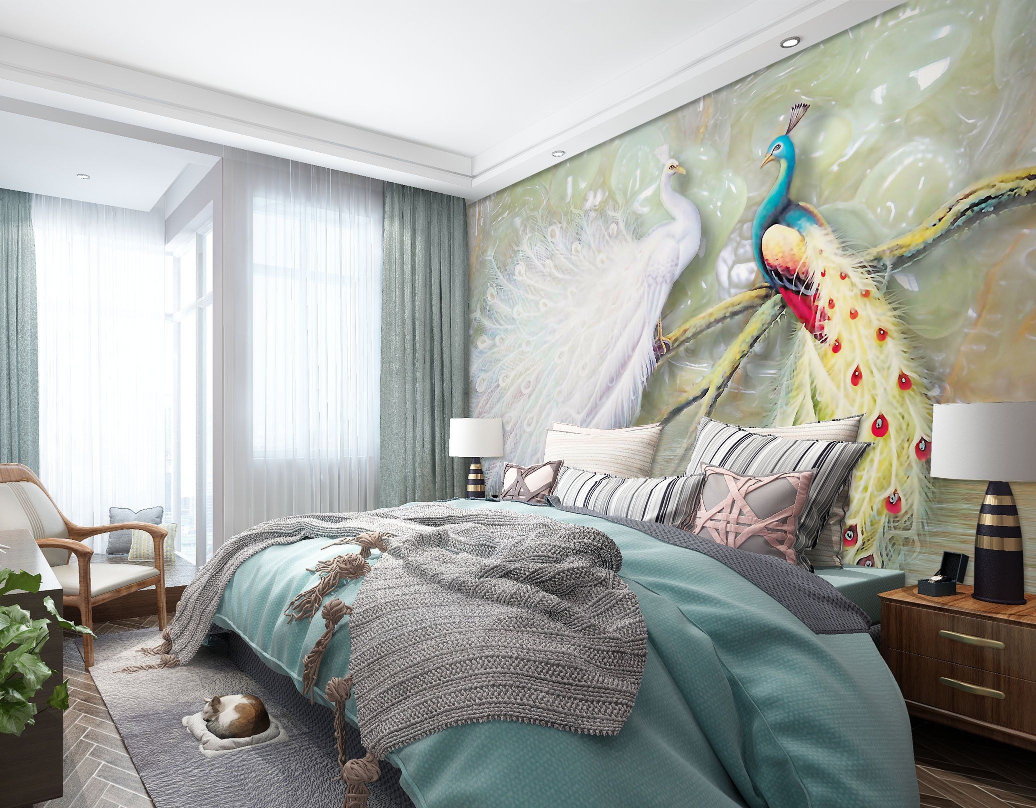 3D Beautiful Peacock 1621 Wall Murals Wallpaper AJ Wallpaper 2