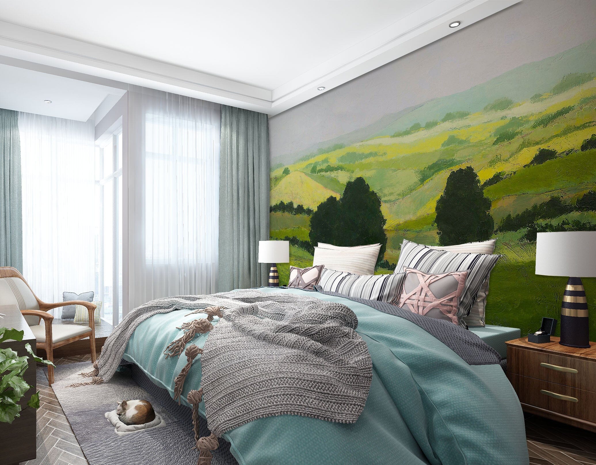 3D Green Meadow 159 Allan P. Friedlander Wall Mural Wall Murals Wallpaper AJ Wallpaper 2