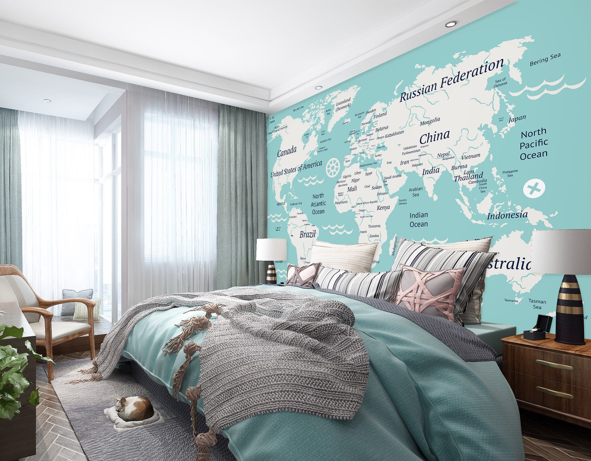 3D Valley Letters 2043 World Map Wall Murals Wallpaper AJ Wallpaper 2