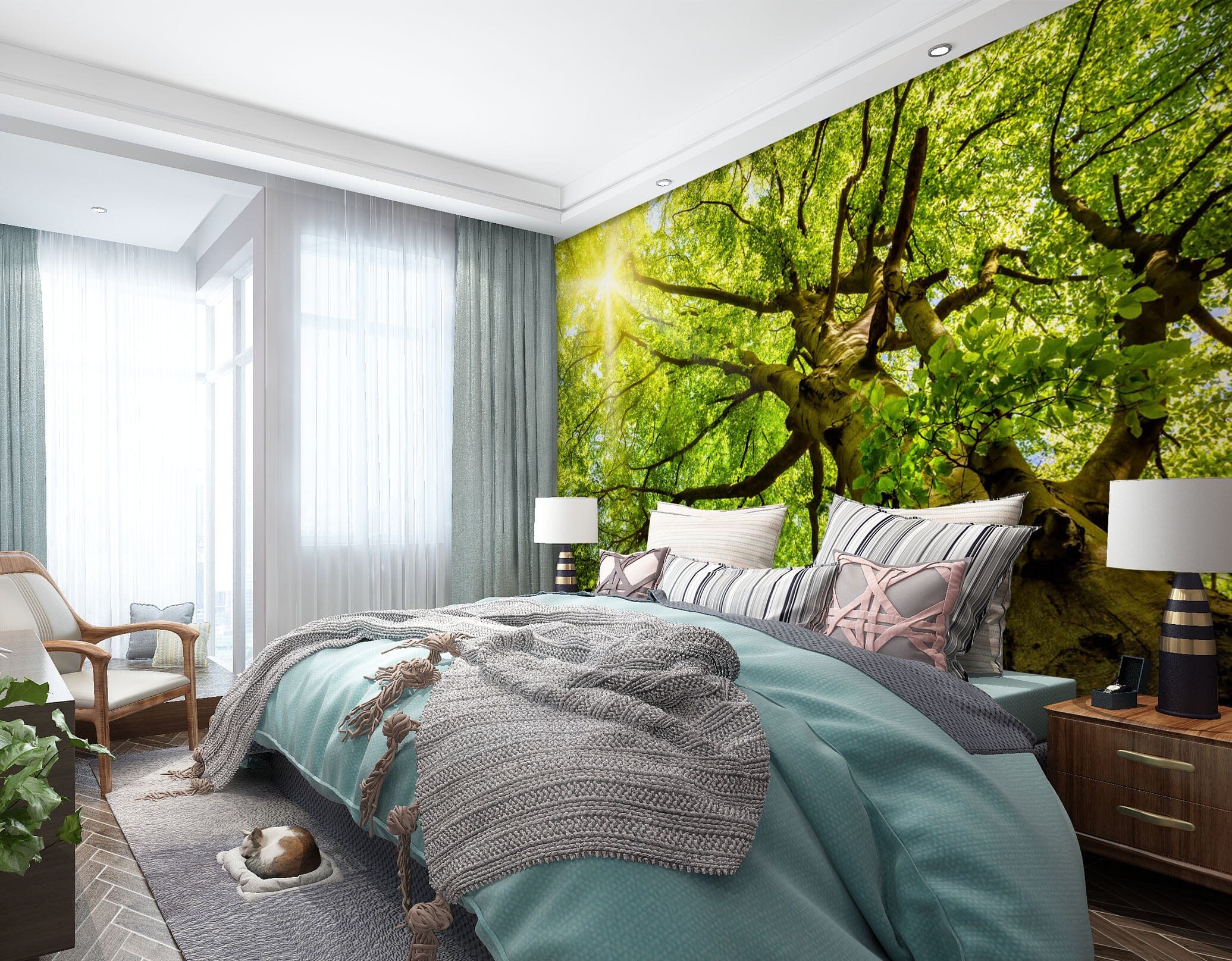 3D Sunny Forest 1658 Wall Murals Wallpaper AJ Wallpaper 2