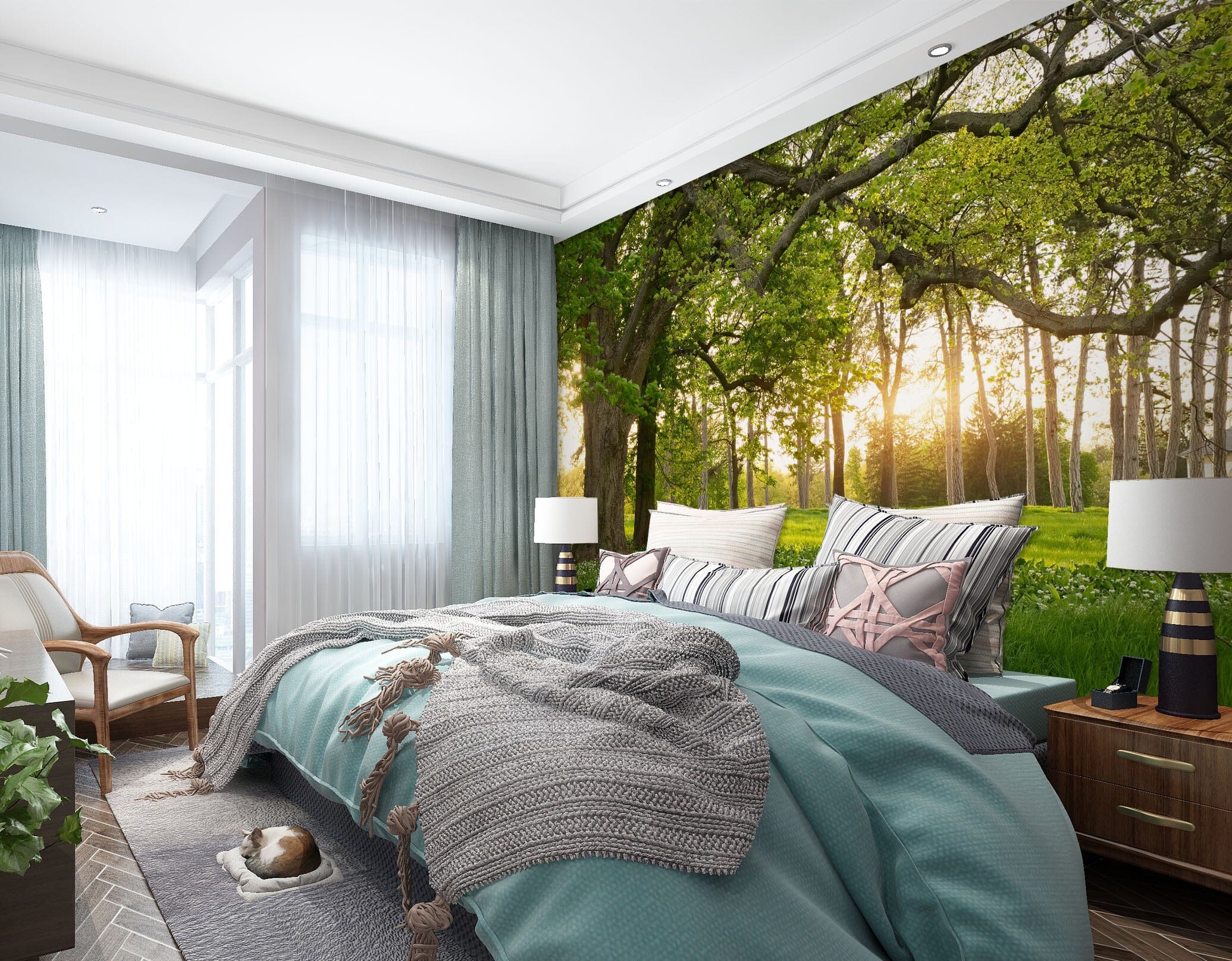3D Grass Sunshine 1729 Wall Murals Wallpaper AJ Wallpaper 2
