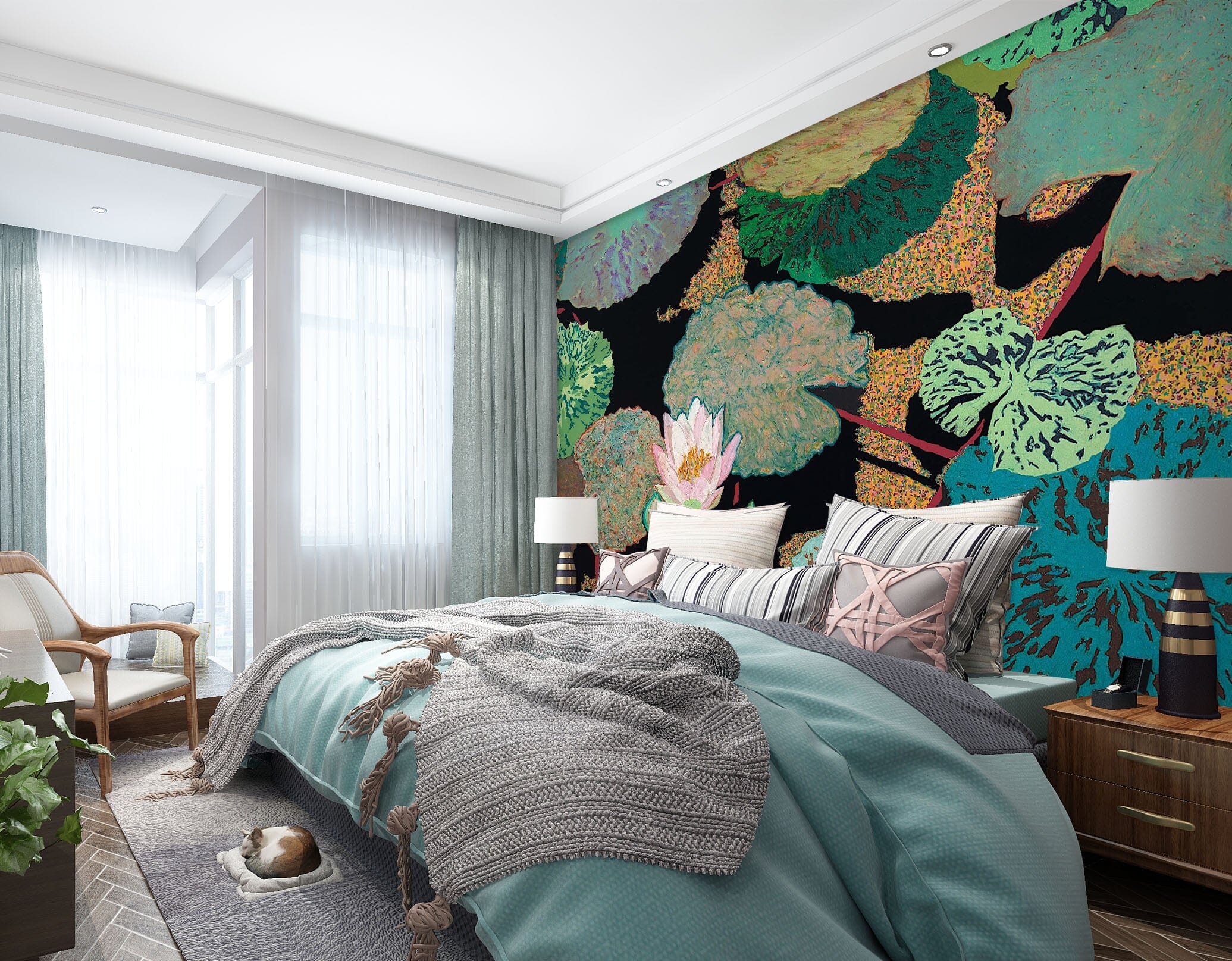 3D Pink Lotus 247 Allan P. Friedlander Wall Mural Wall Murals Wallpaper AJ Wallpaper 2