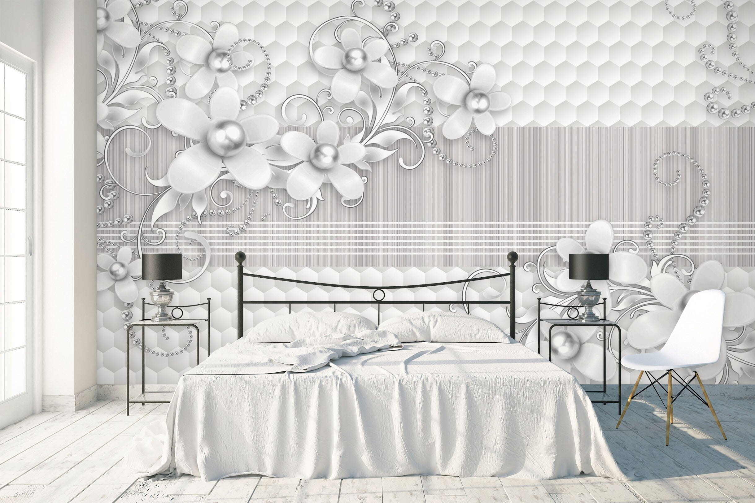3D Diamond Flower 1472 Wall Murals Wallpaper AJ Wallpaper 2