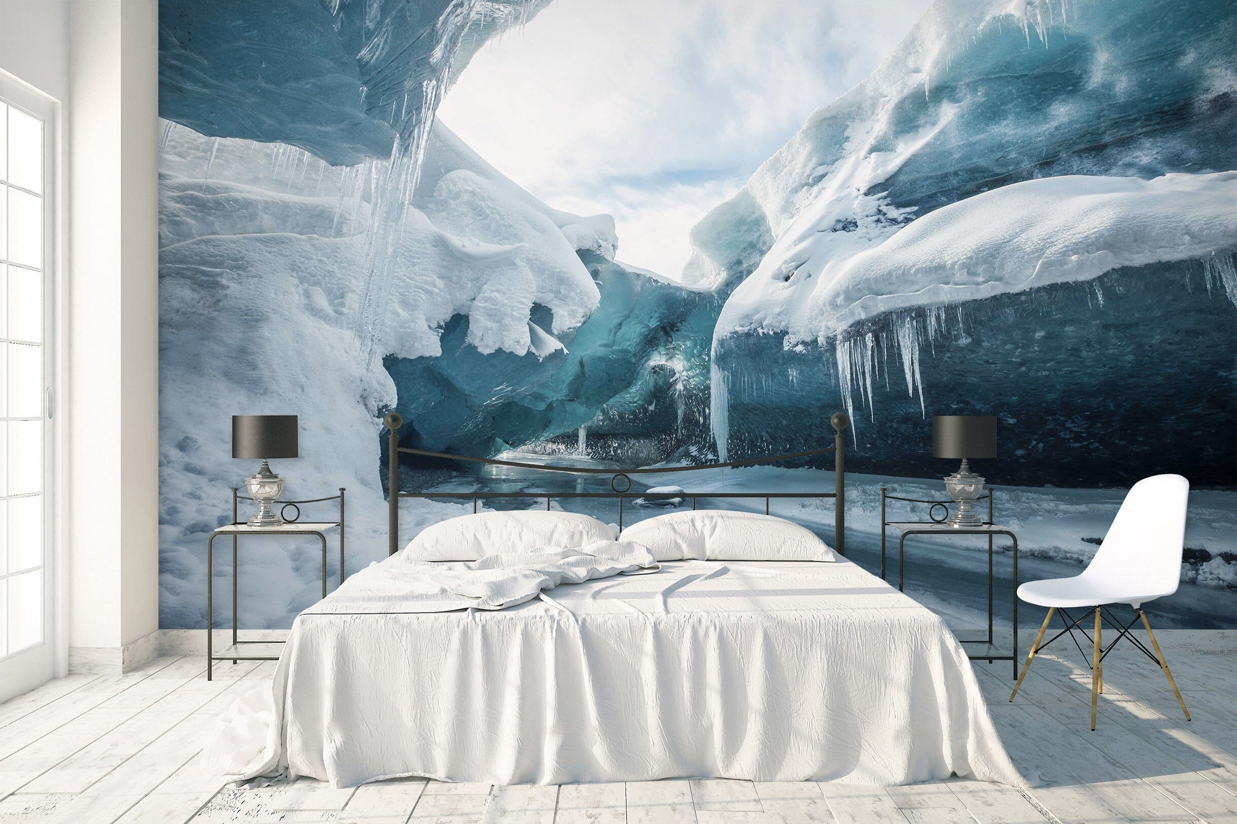 3D Glacier White 1662 Wall Murals Wallpaper AJ Wallpaper 2