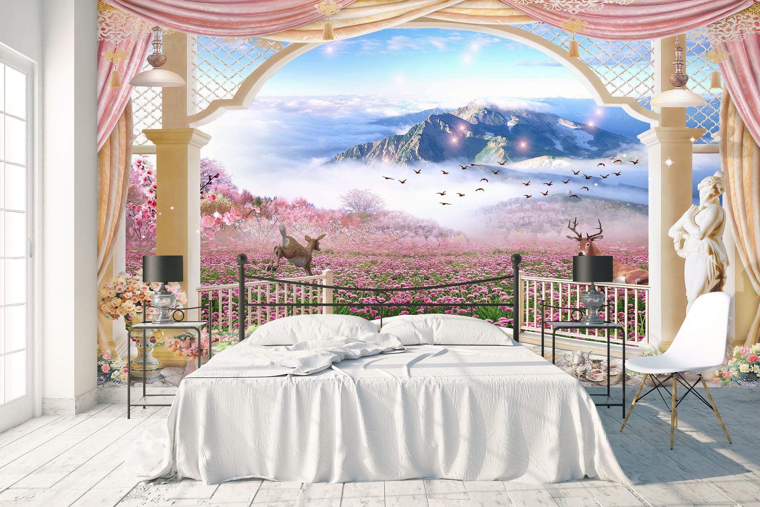 3D Flower Valley 2077 Wall Murals Wallpaper AJ Wallpaper 2