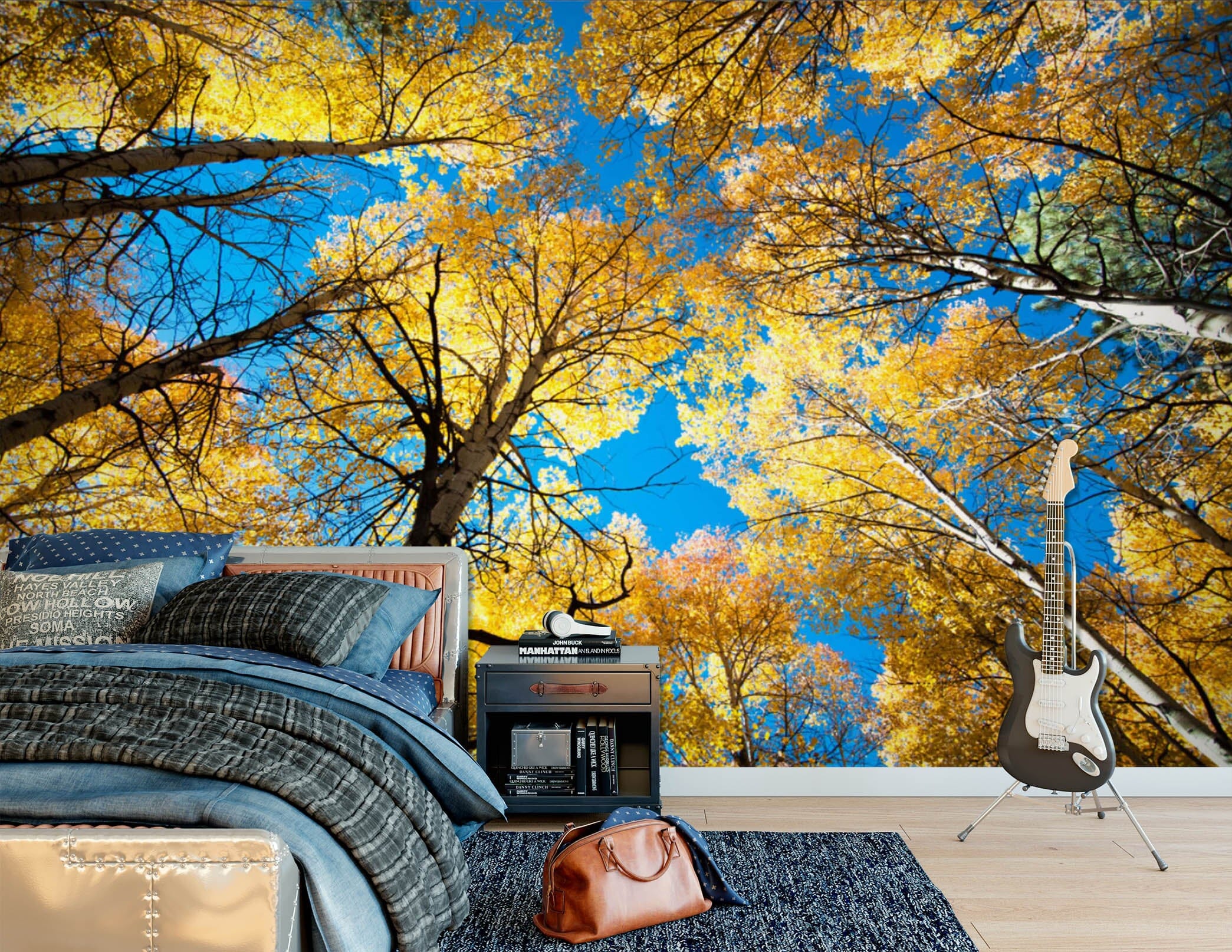 3D Yellow Woods 1712 Wall Murals Wallpaper AJ Wallpaper 2