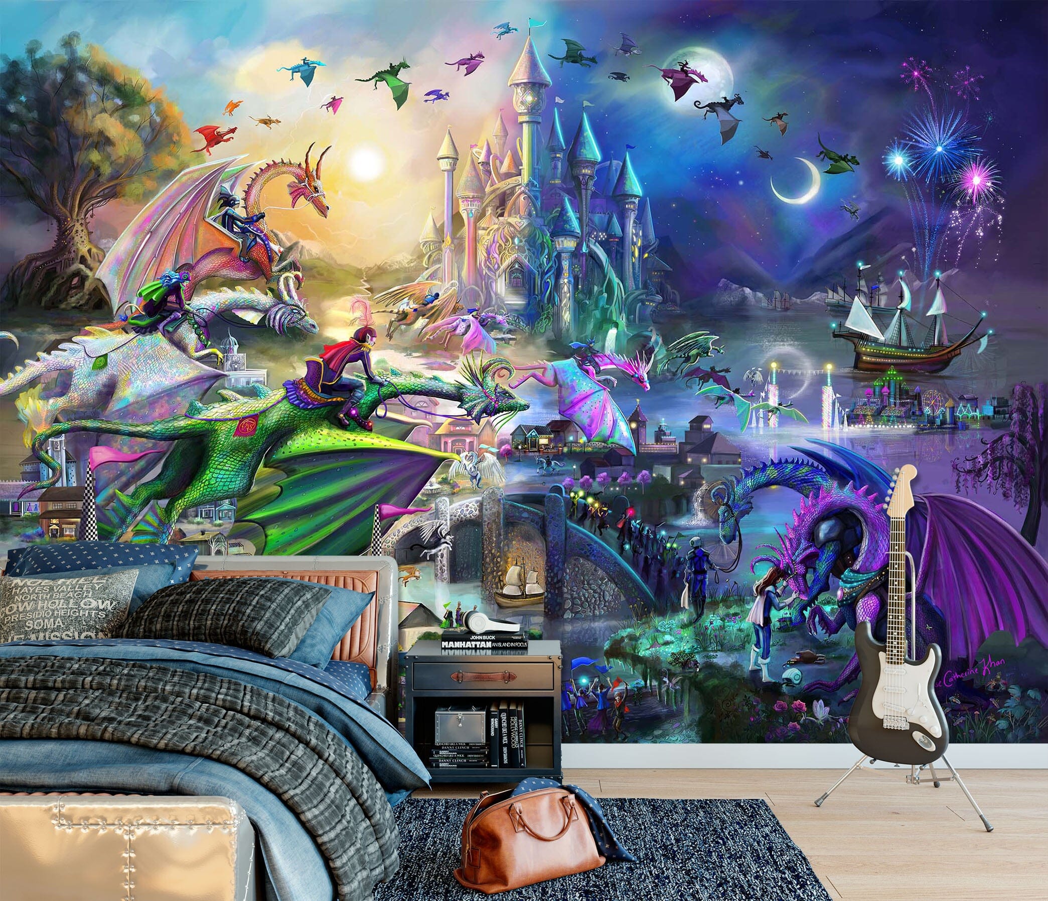 3D Mysterious World 1408 Rose Catherine Khan Wall Mural Wall Murals Wallpaper AJ Wallpaper 2